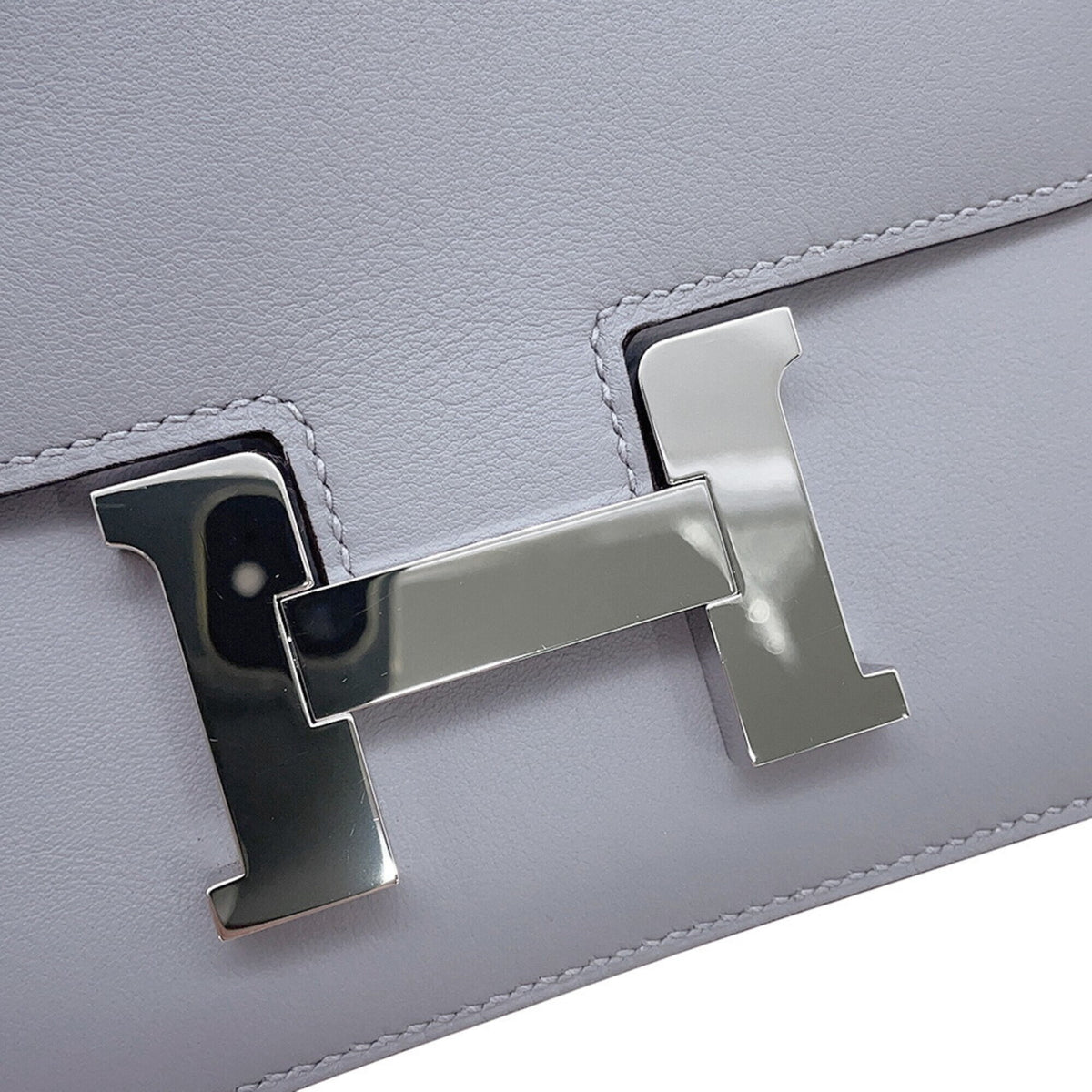 Hermes Constance Silver Swift Leather Handbag Shoulder Bag (Pre-Owned)