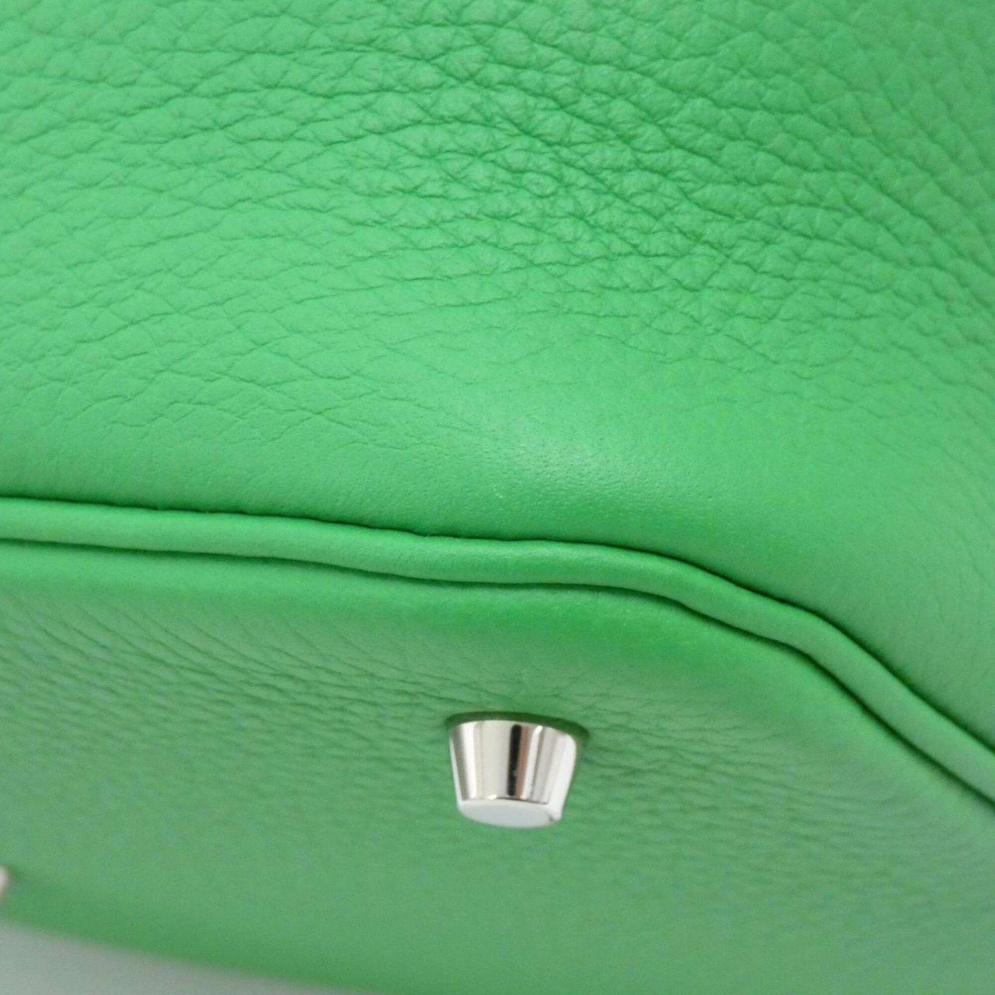 Hermes Green Taurillon Clemence Leather Handbag (Pre-Owned)