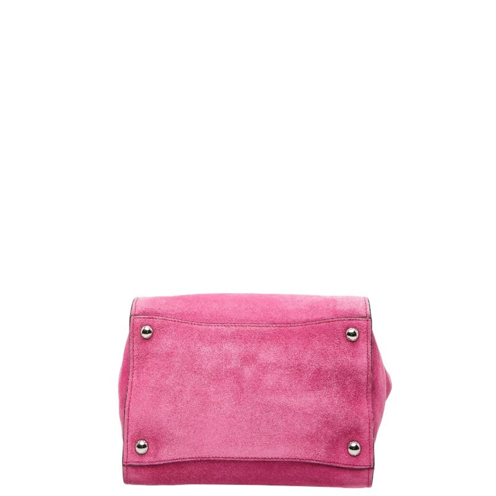 Prada Pink Suede Handbag Shoulder Bag (Pre-Owned)