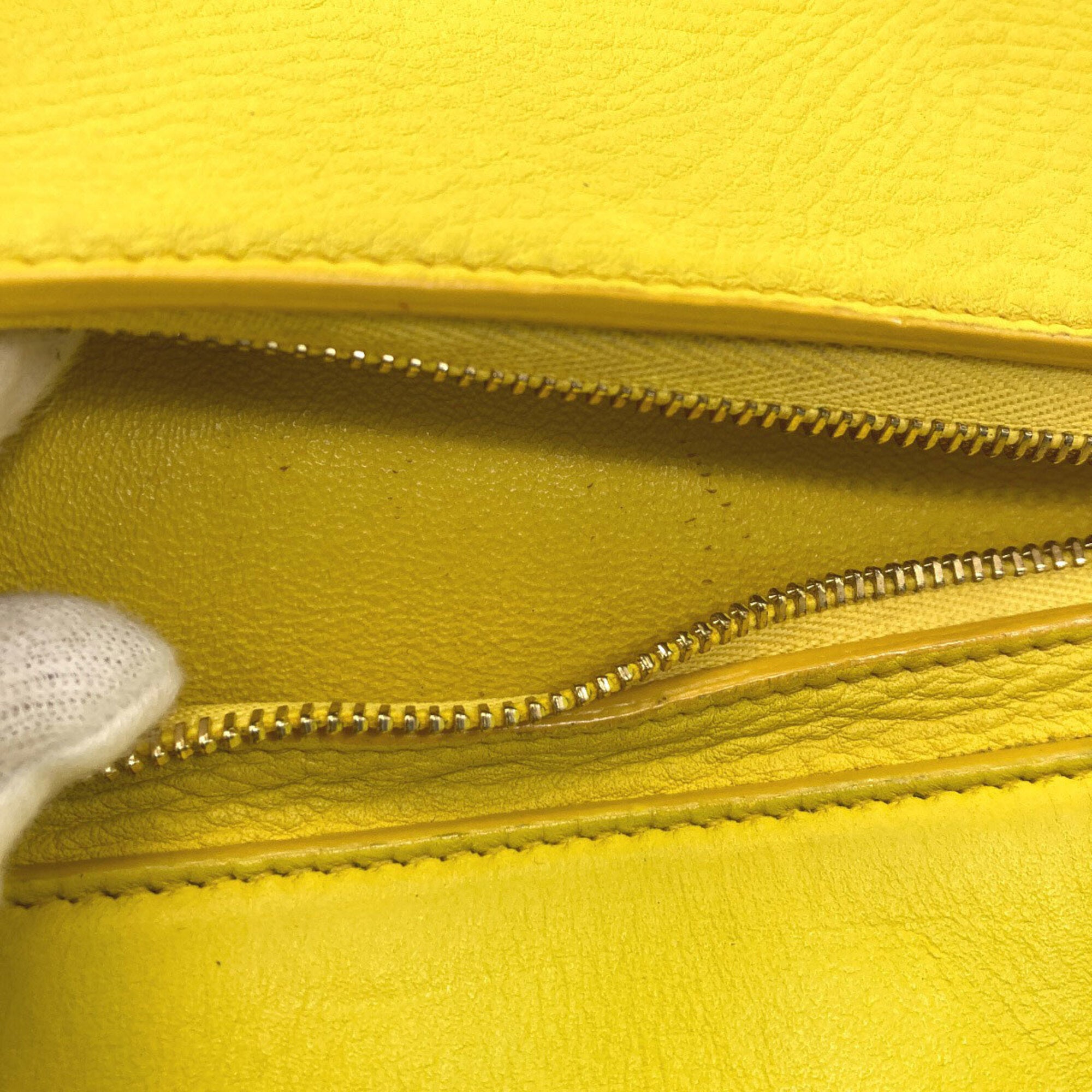 Celine Yellow Leather Handbag (Pre-Owned)