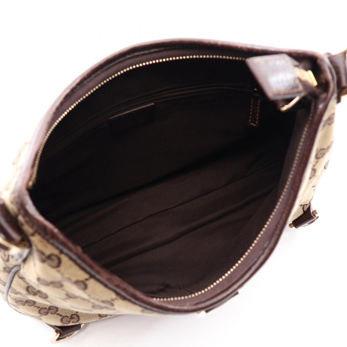 Gucci Beige Brown Canvas Leather Handbag Shoulder Bag (Pre-Owned)