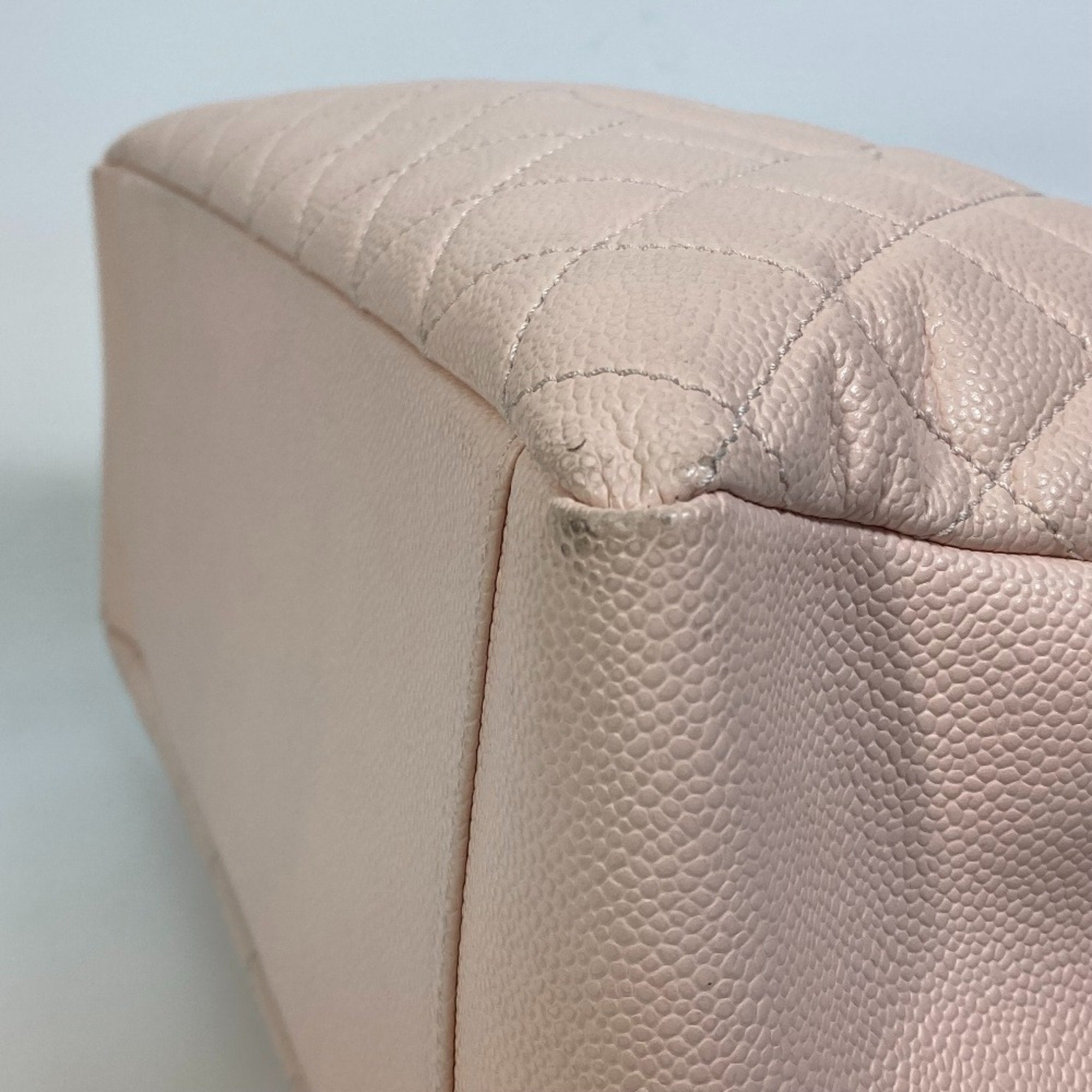 Chanel Matelasse Pink Grained Calfskin Shoulder Bag Tote Bag (Pre-Owned)