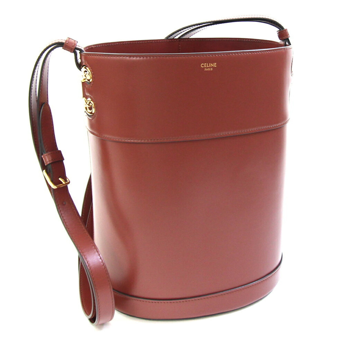 Celine Red Brown Leather Shoulder Bag (Pre-Owned)