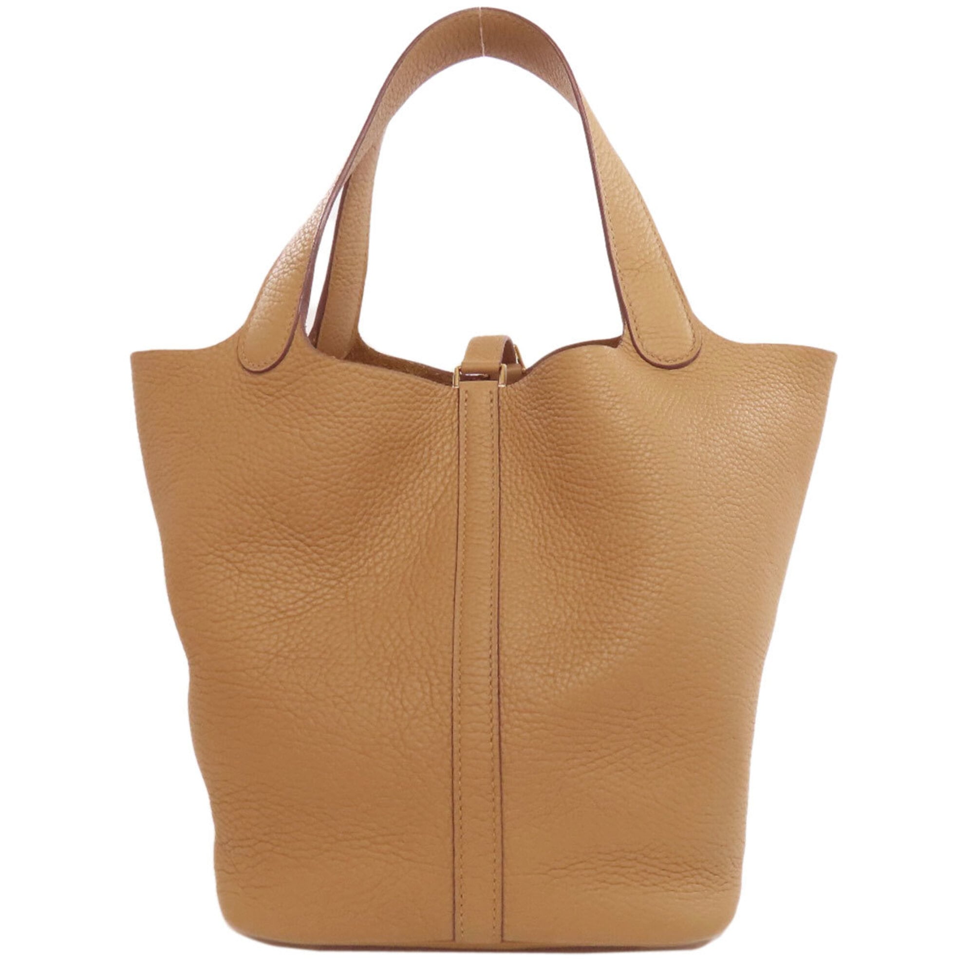 Hermes Camel Taurillon Clemence Leather Handbag (Pre-Owned)
