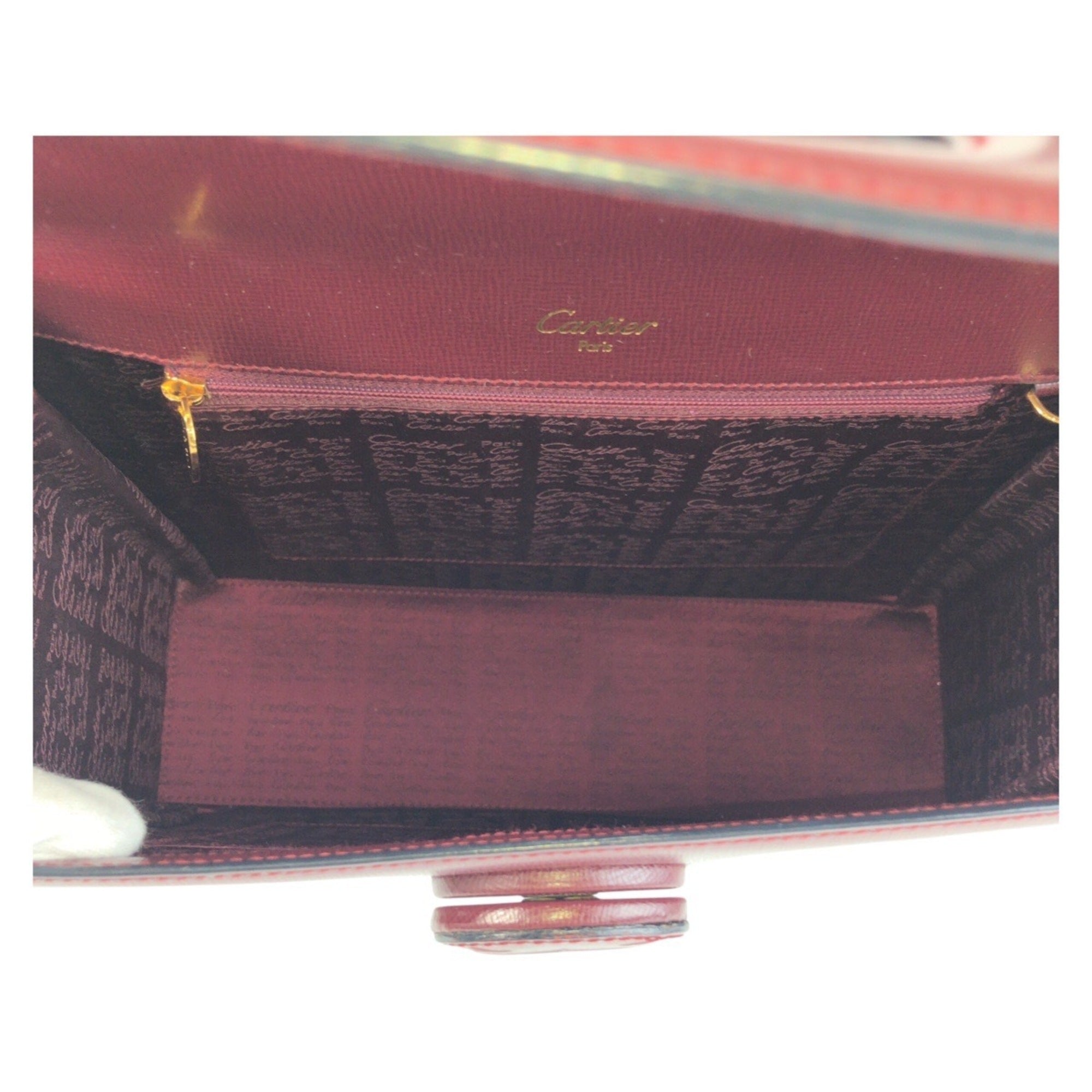 Cartier Bordeaux Leather Handbag (Pre-Owned)