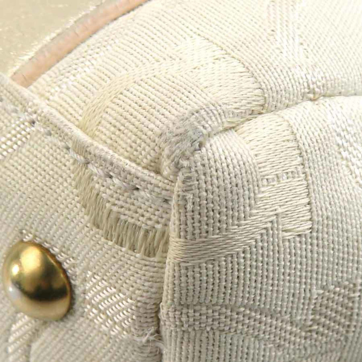 Salvatore Ferragamo Light Beige Canvas Leather Shoulder Bag (Pre-Owned)