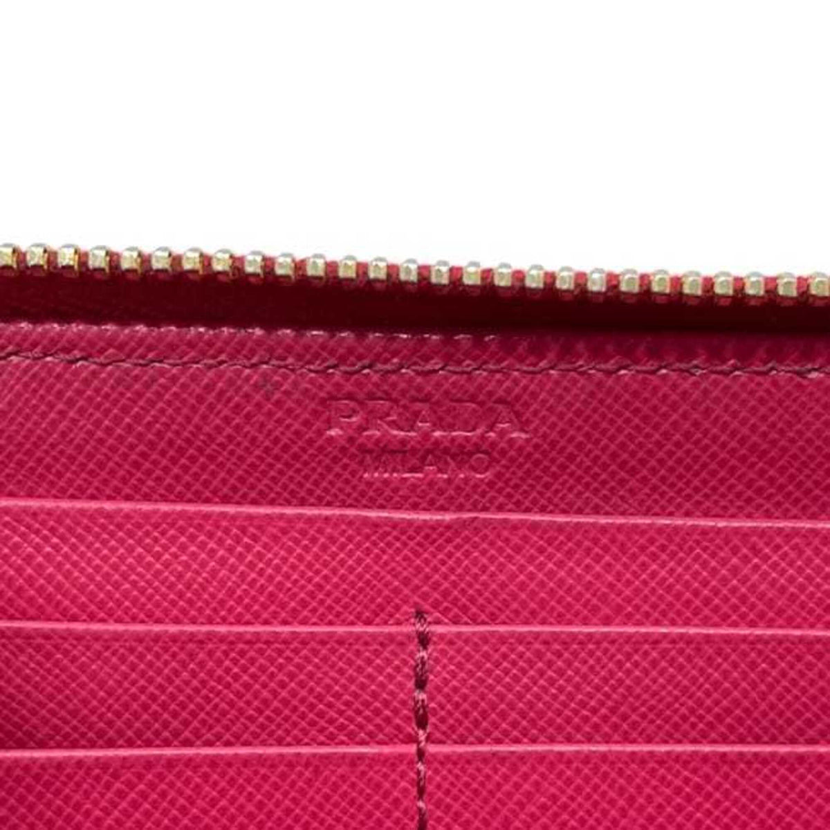 Prada Peonia Pink Leather Long Wallet (Bi-Fold) (Pre-Owned)