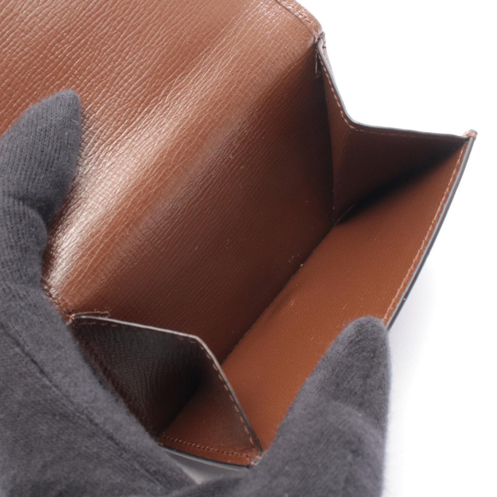Gucci Beige Brown Canvas Leather Wallet (Tri-Fold) (Pre-Owned)