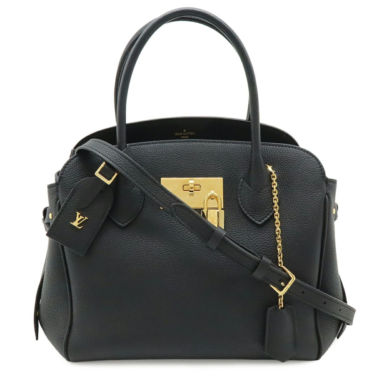 Louis Vuitton Black Noir Leather Handbag Shoulder Bag (Pre-Owned)