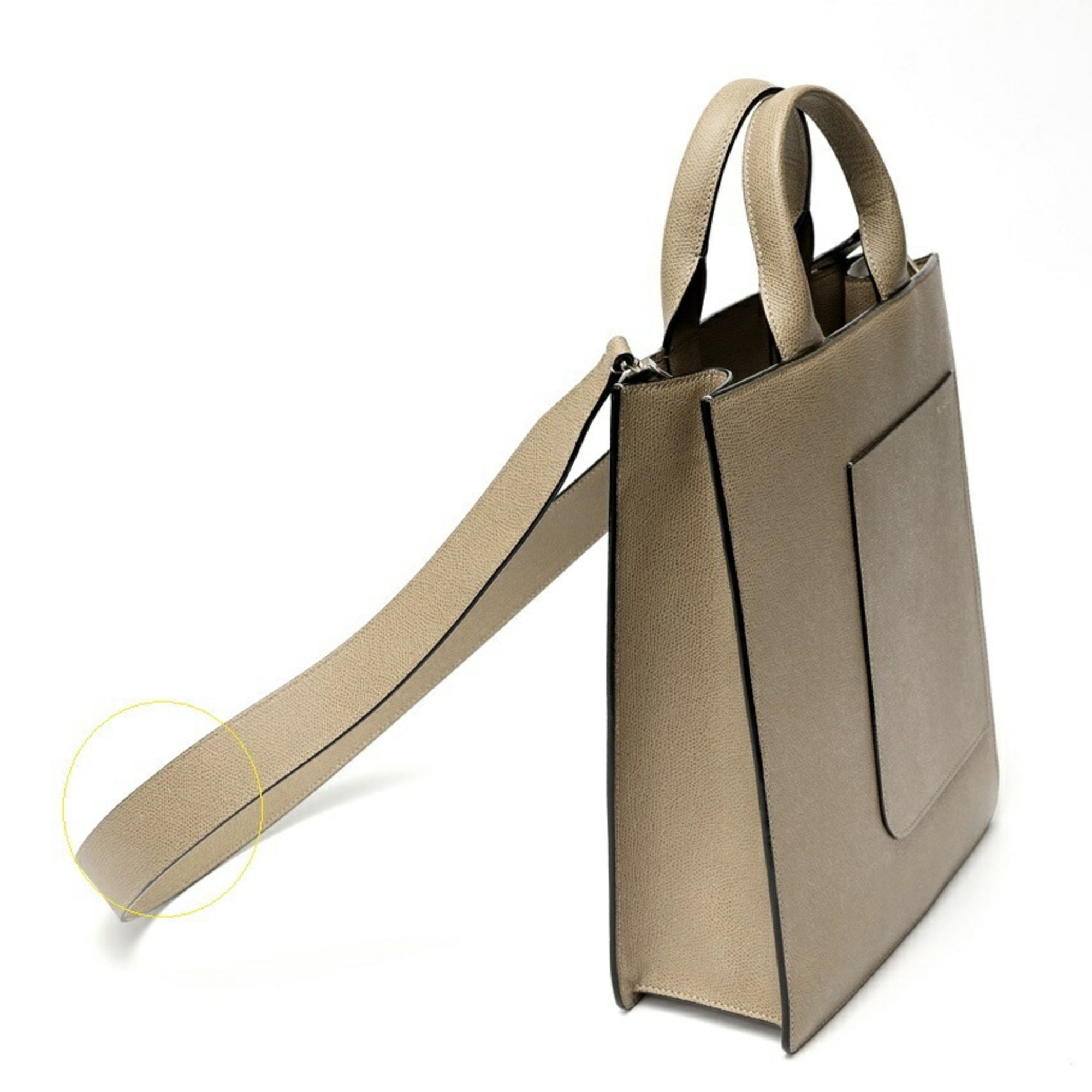 Valextra Grayish Leather Tote Bag (Pre-Owned)