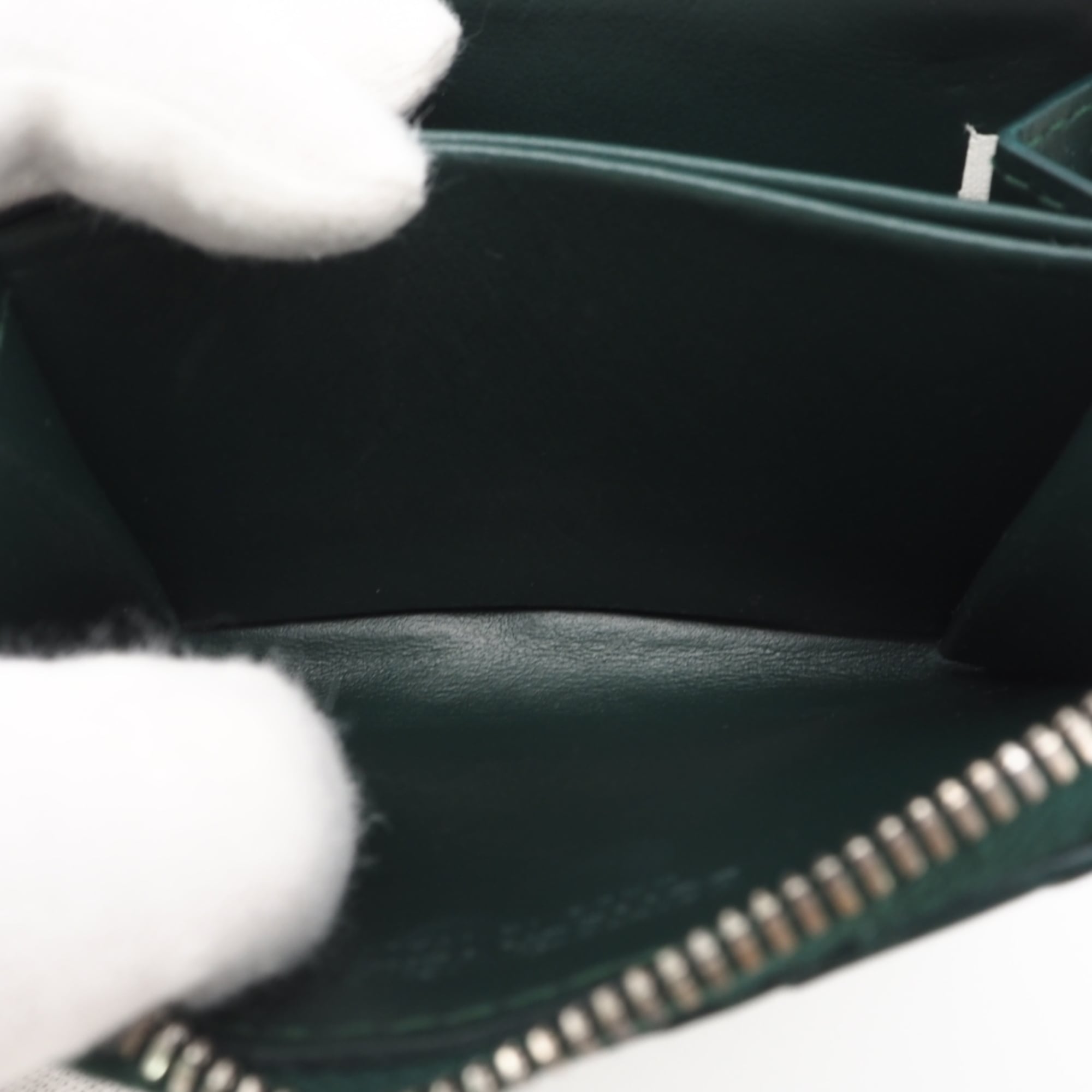 Bottega Veneta Intrecciato Green Leather Coin Purse/Coin Case (Pre-Owned)