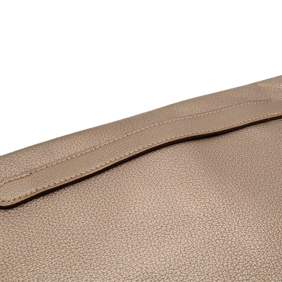 Hermes Gold Khaki Chevre Leather Clutch Bag (Pre-Owned)