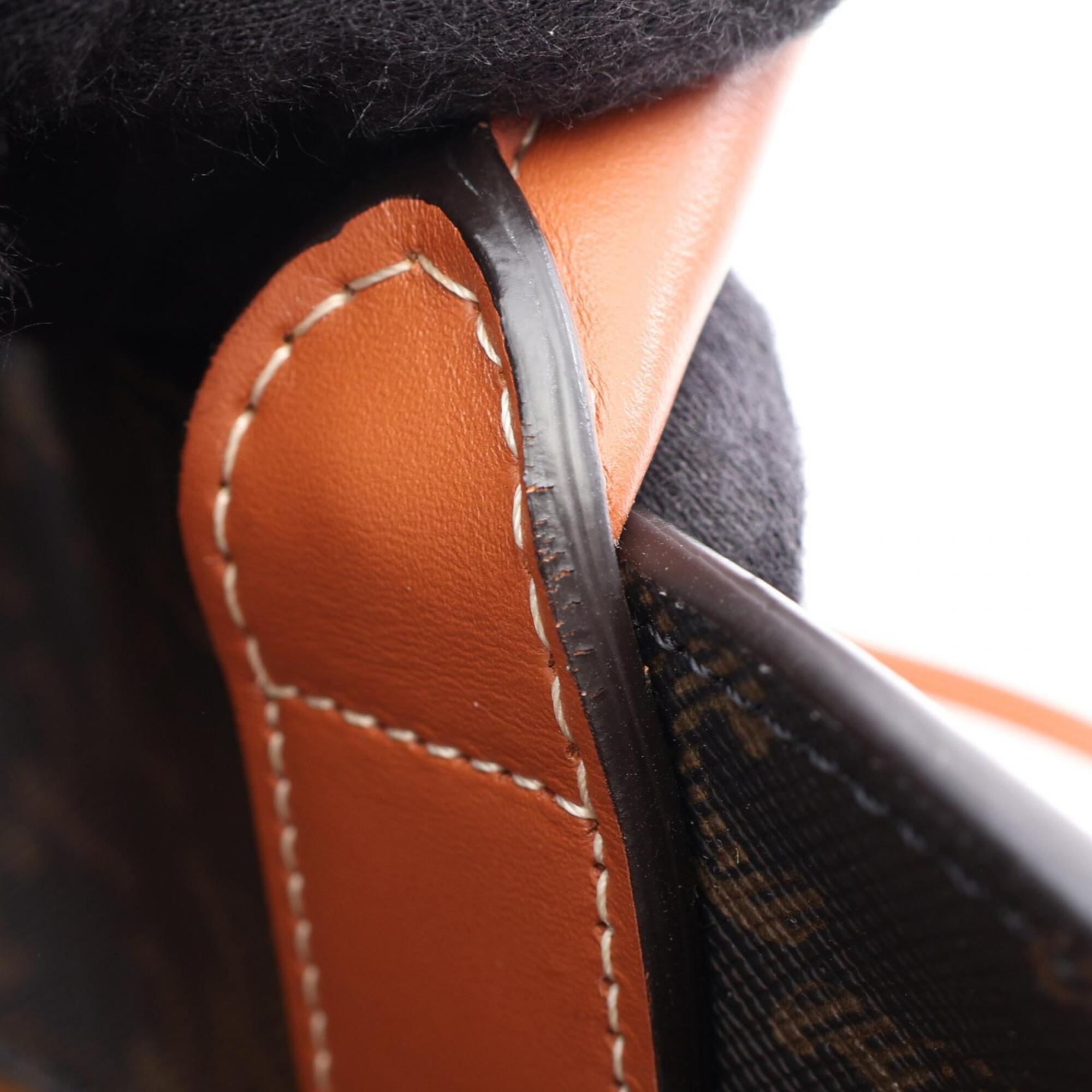 Celine Black Brown Coated Canvas Leather Handbag Tote Bag (Pre-Owned)