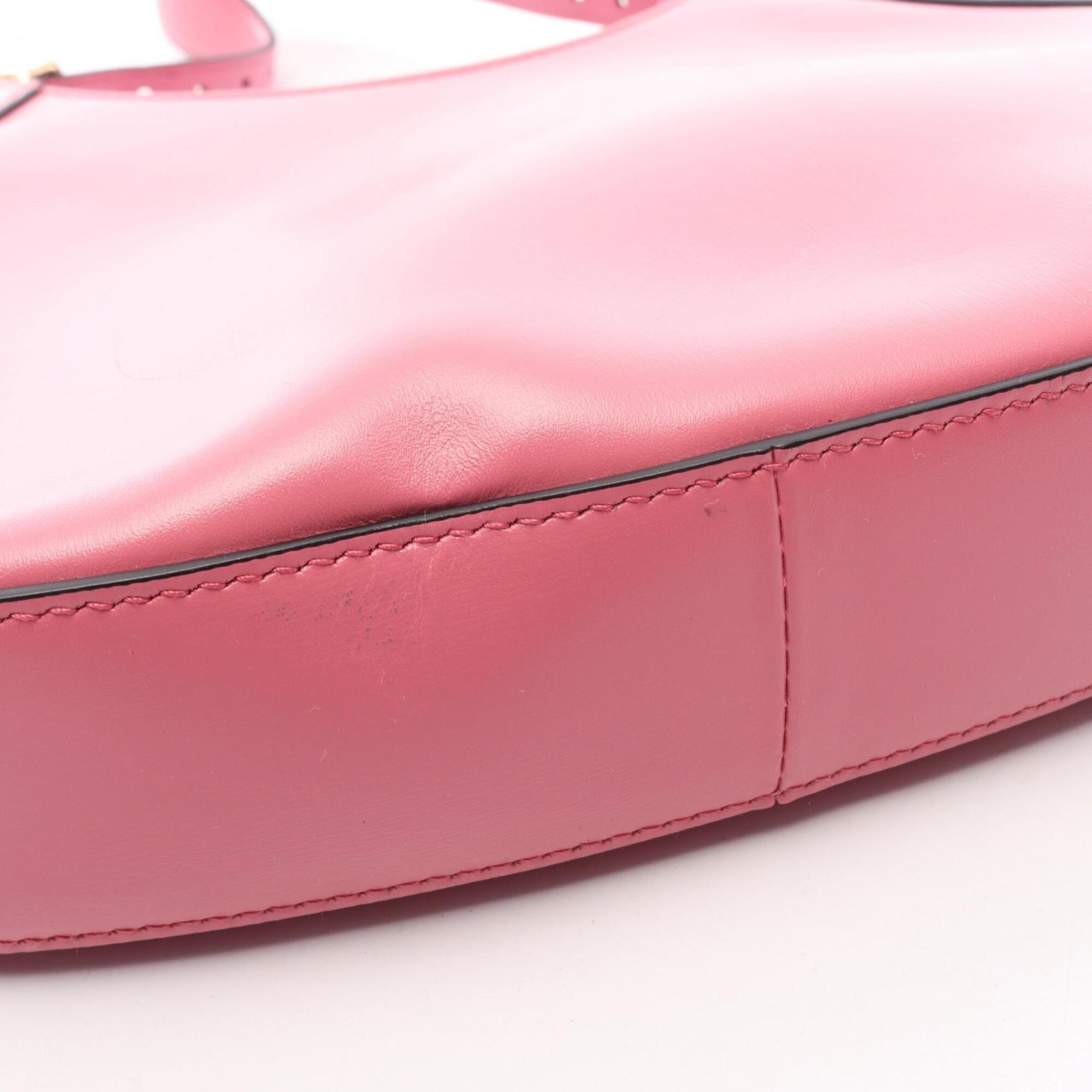 Prada Pink Leather Handbag Shoulder Bag (Pre-Owned)