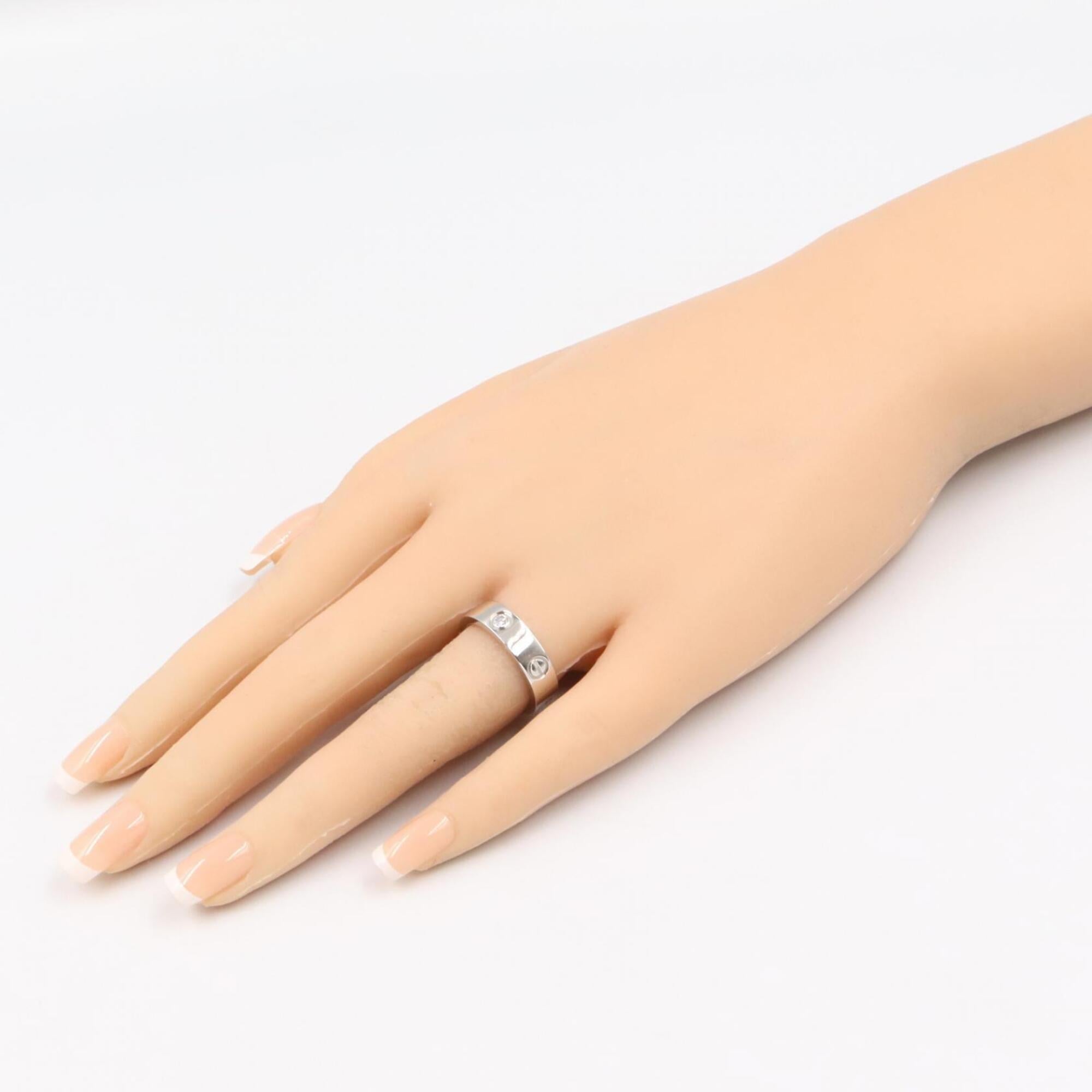 Cartier Silver Clear Platinum 950 Band Ring (Pre-Owned)