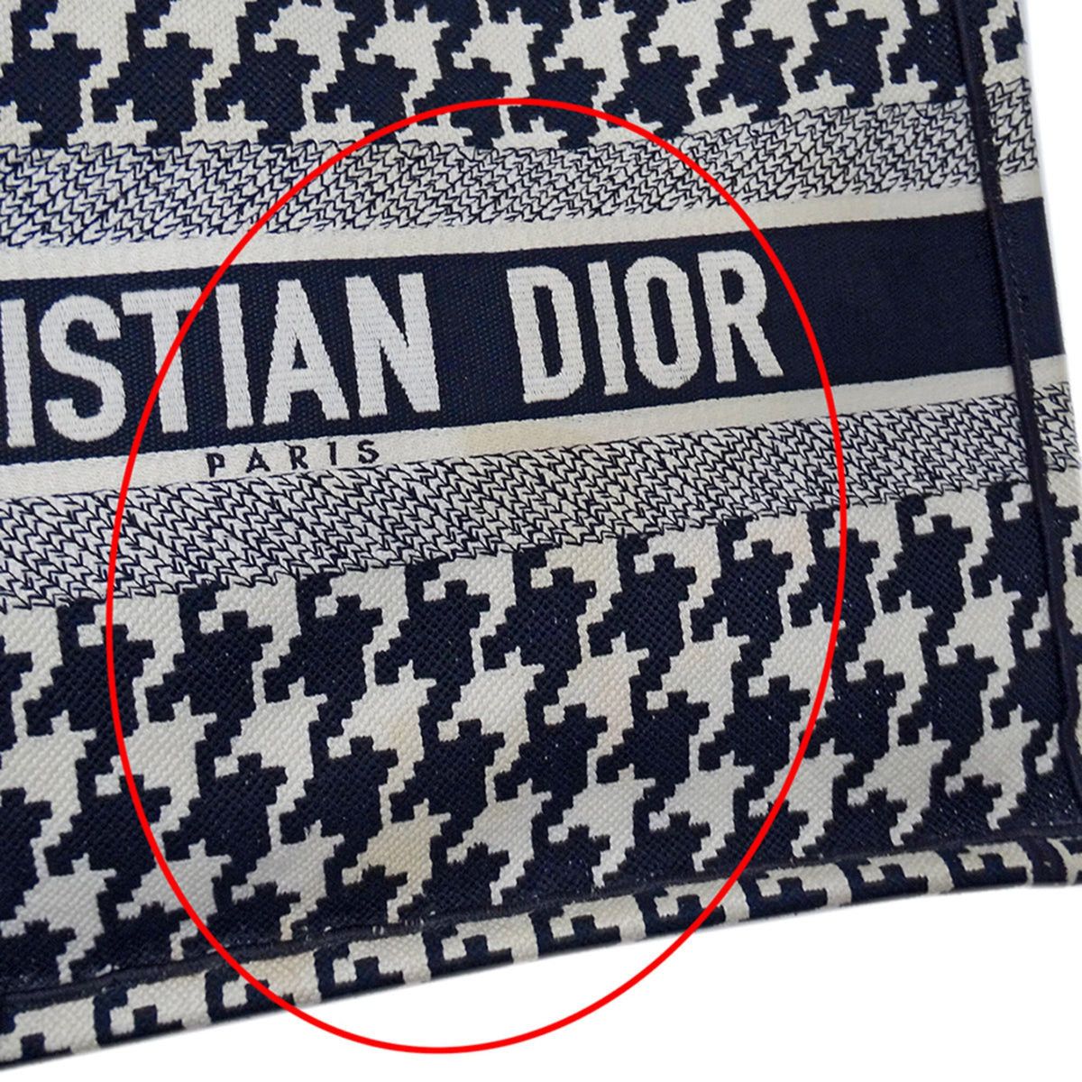 Christian Dior Black White Canvas Handbag Tote Bag (Pre-Owned)