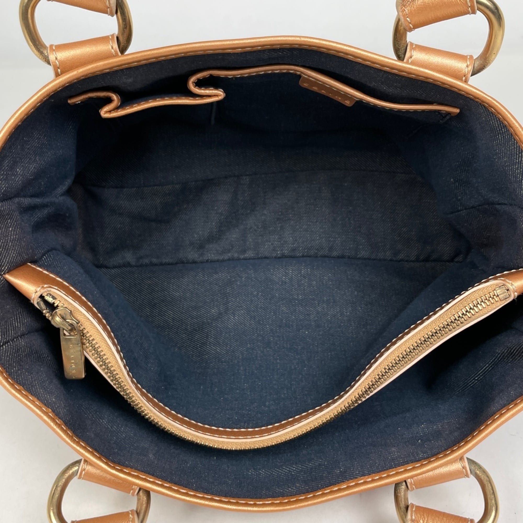 Celine Blue Brown Denim Leather Handbag (Pre-Owned)