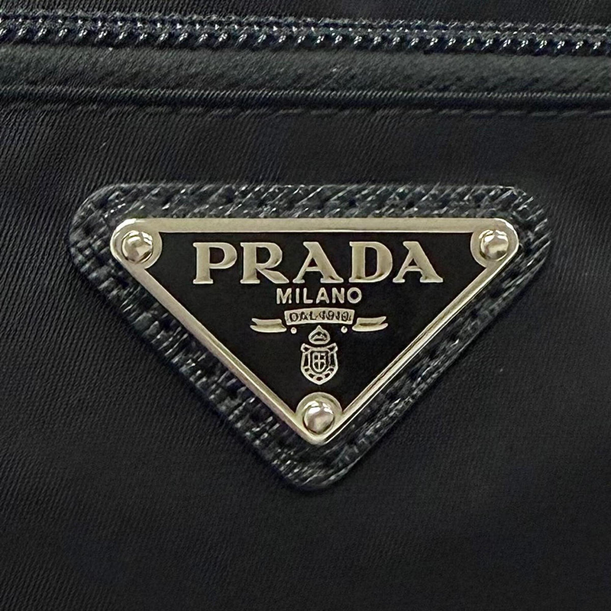 Prada Black Nylon Leather Clutch Bag (Pre-Owned)