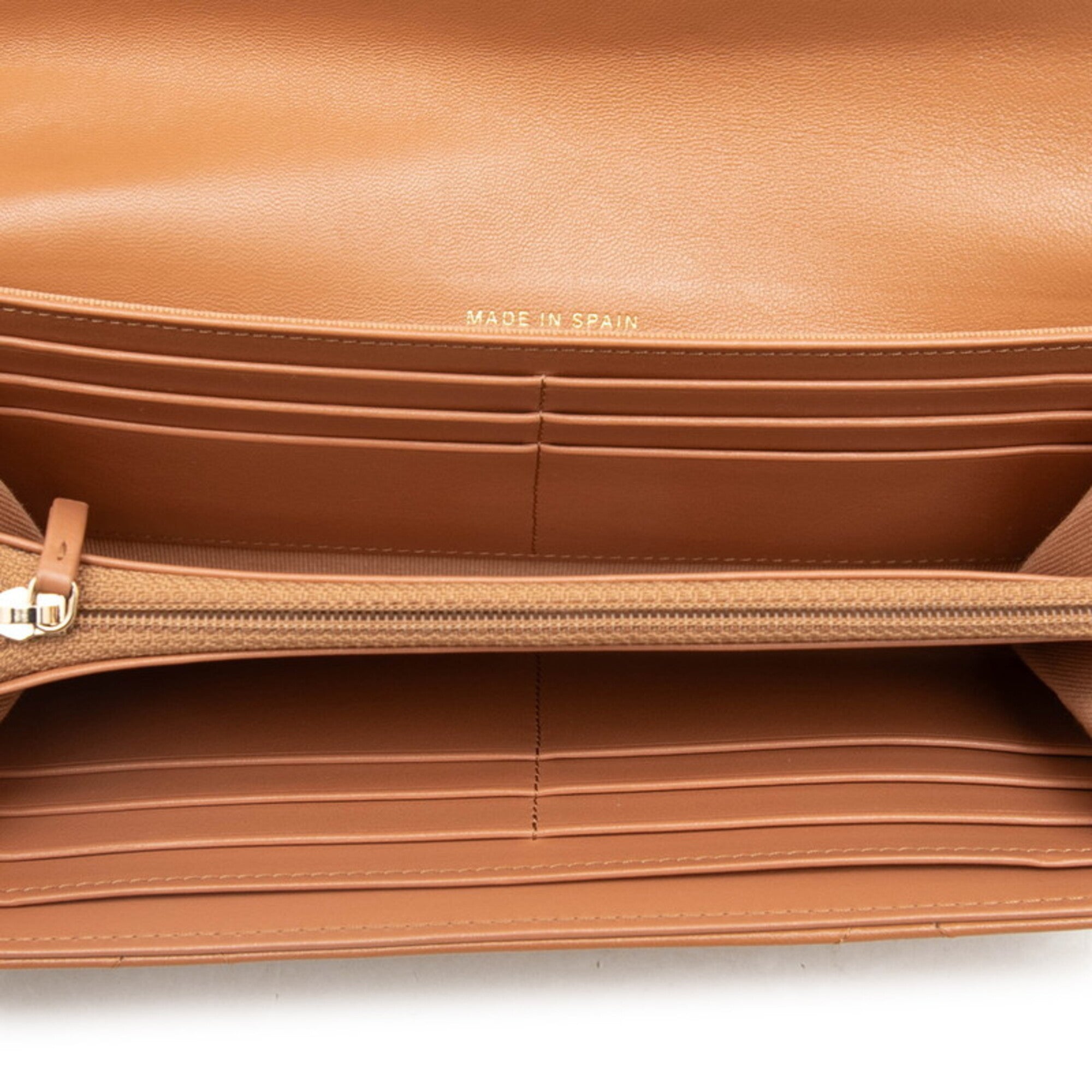 Chanel Brown Leather Long Wallet (Bi-Fold) (Pre-Owned)