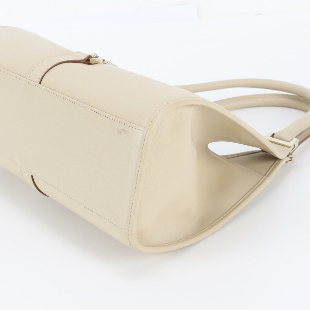 Gucci Beige Leather Shoulder Bag Tote Bag (Pre-Owned)