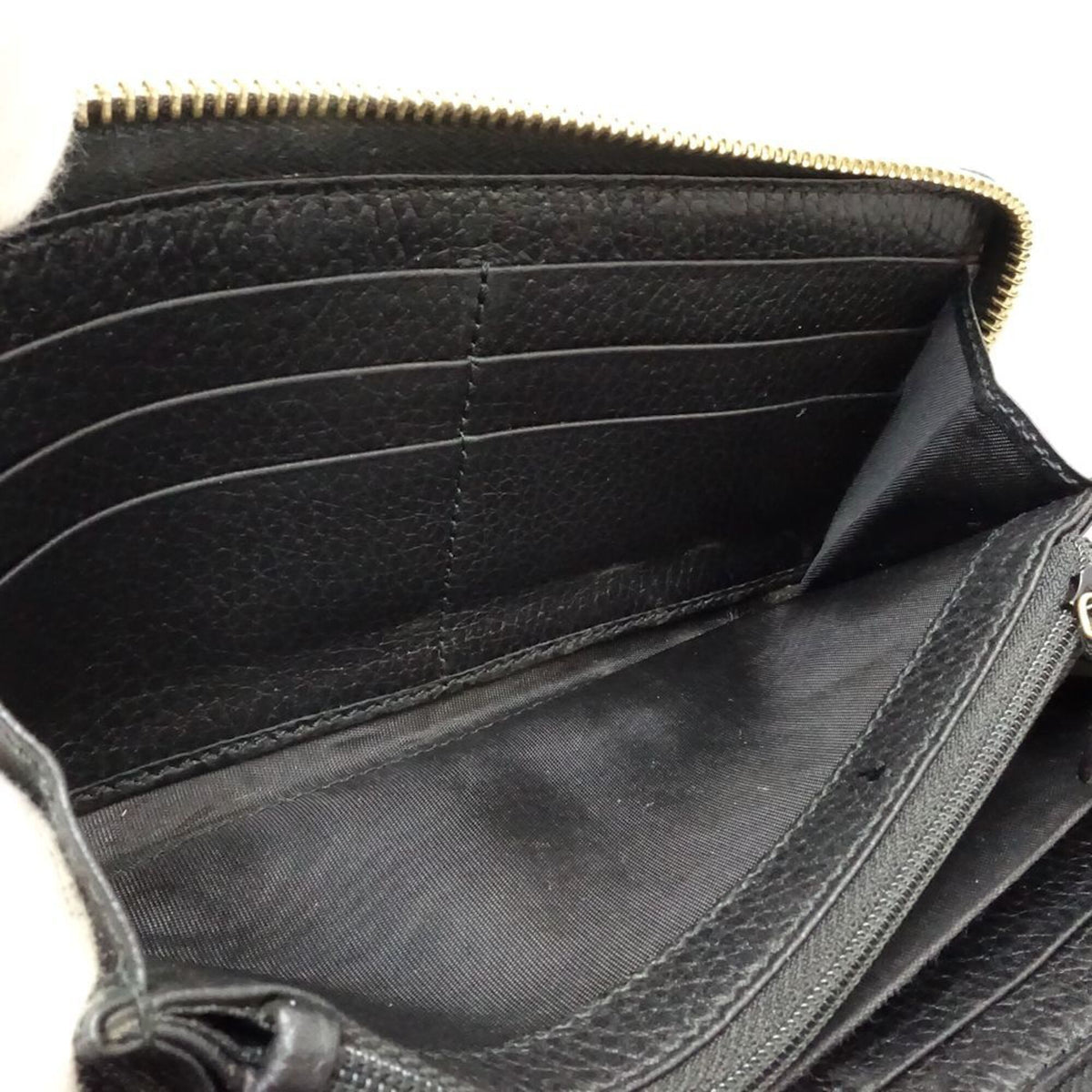 Gucci Black Leather Long Wallet (Bi-Fold) (Pre-Owned)