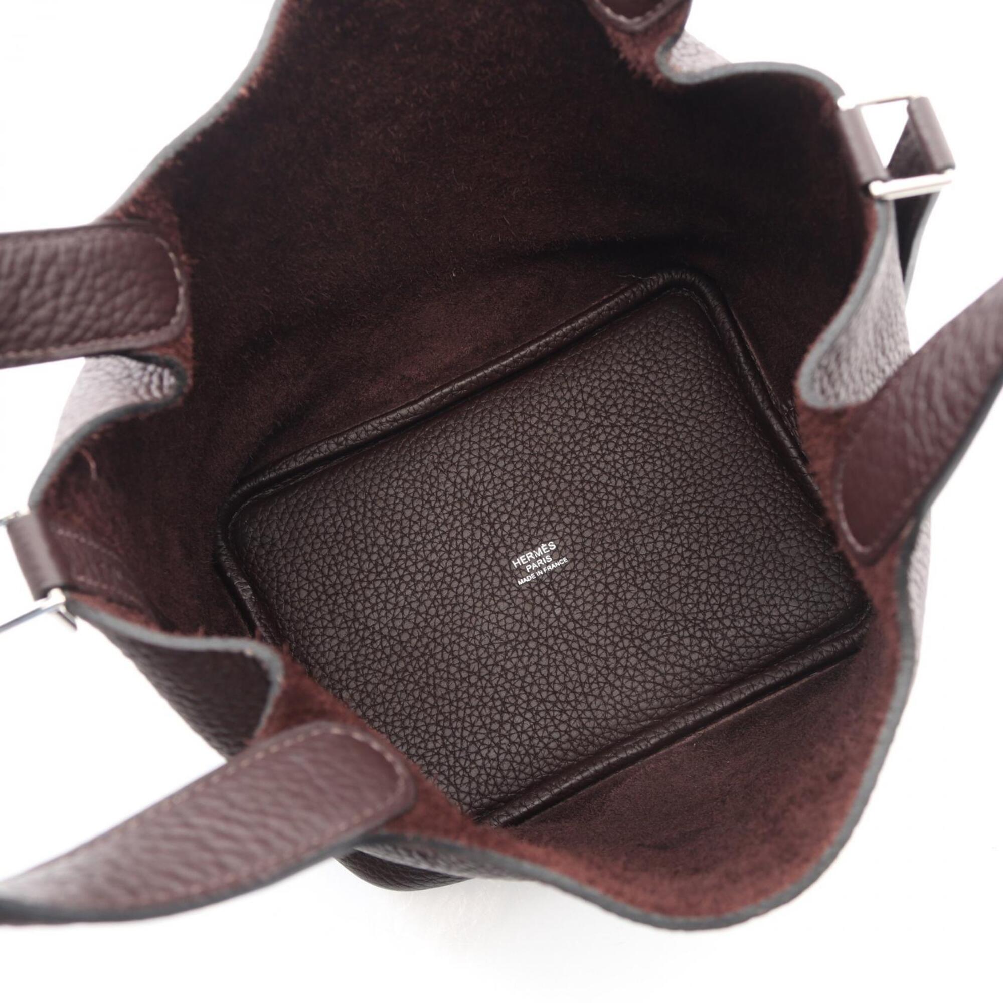 Hermes Brown Taurillon Clemence Leather Handbag (Pre-Owned)