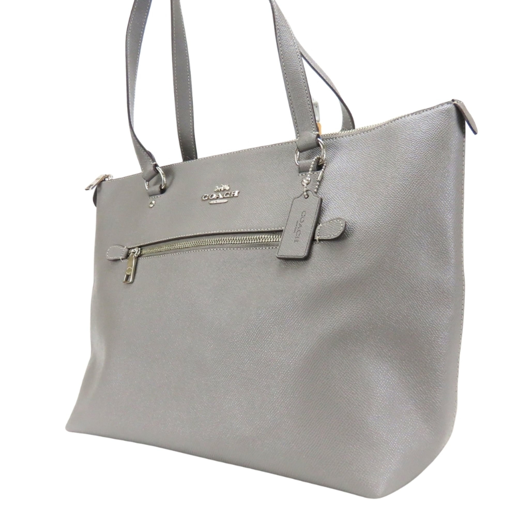 Coach Gray Leather Tote Bag (Pre-Owned)