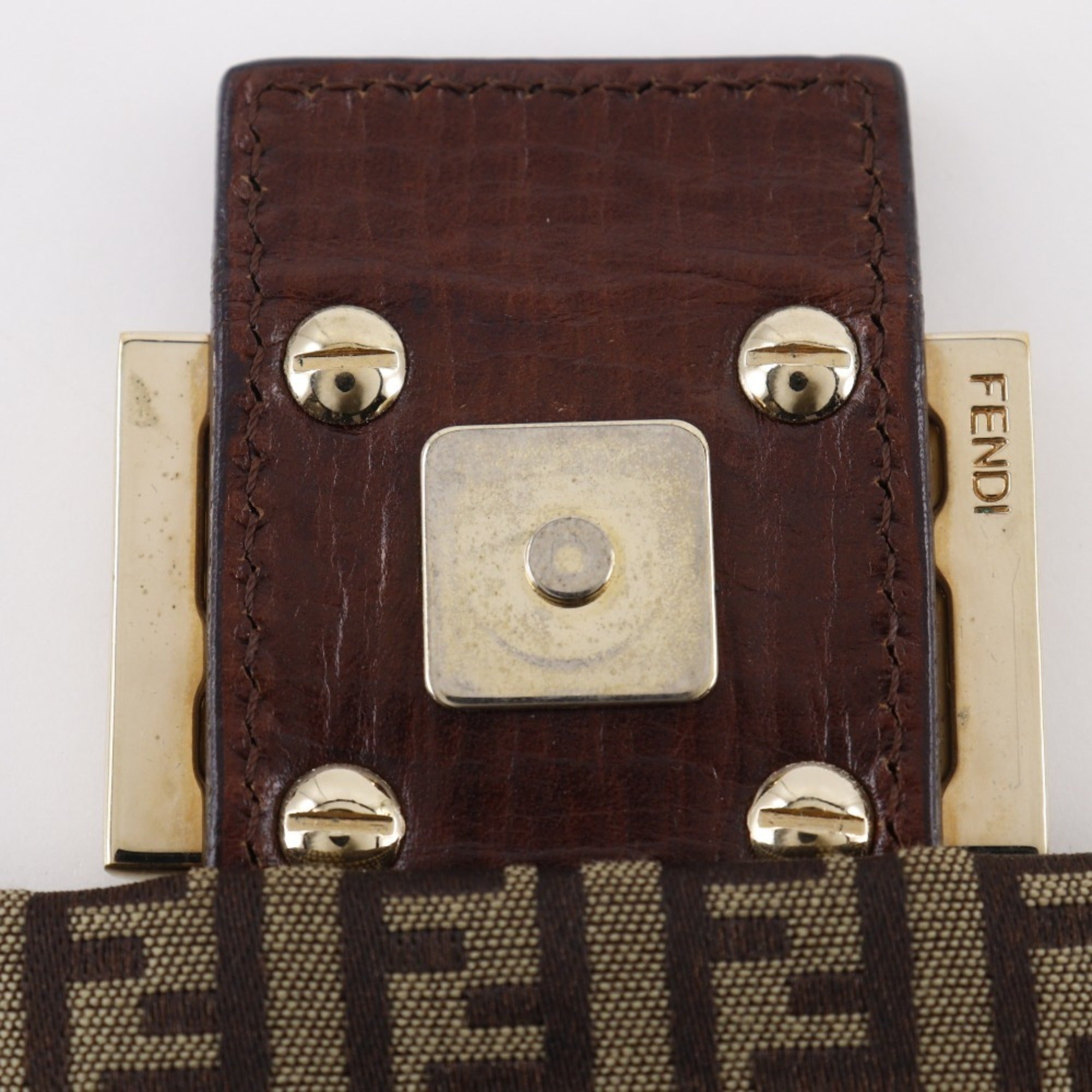 Fendi Brown Nylon Canvas Shoulder Bag (Pre-Owned)
