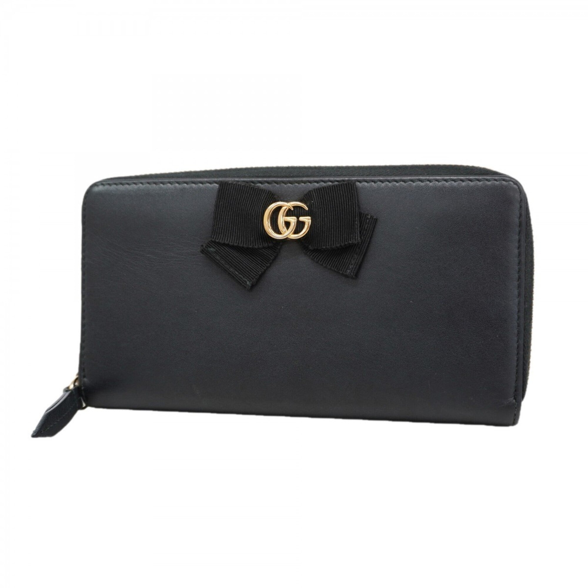 Gucci Black Leather Long Wallet (Bi-Fold) (Pre-Owned)