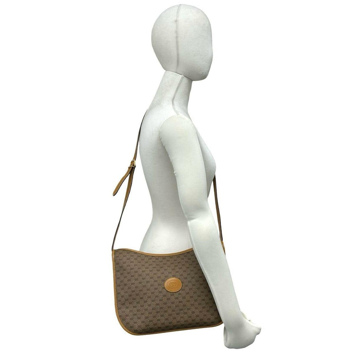 Gucci Brown Leather Pvc Pochette Shoulder Bag (Pre-Owned)