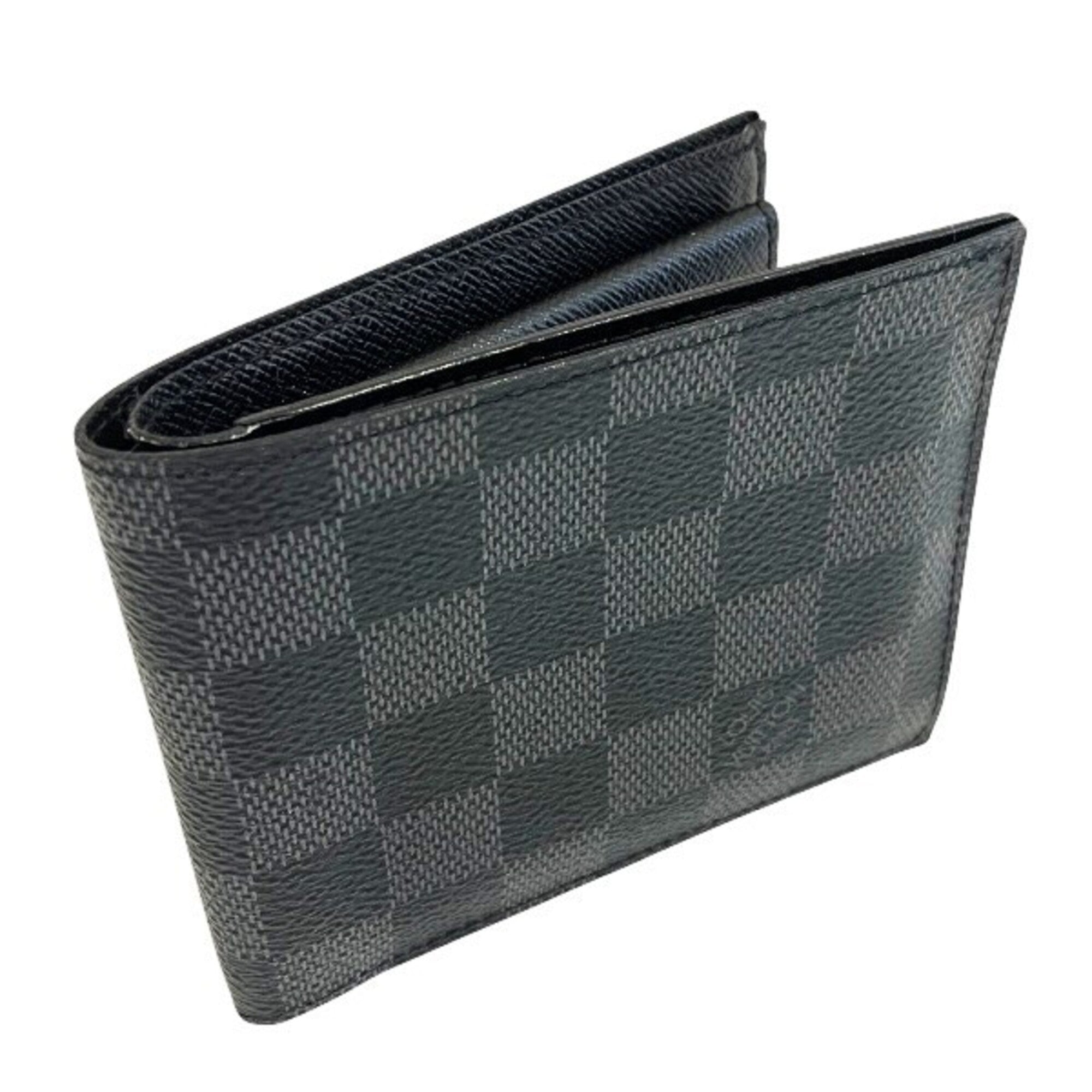 Louis Vuitton Gray Canvas Leather Wallet (Bi-Fold) (Pre-Owned)