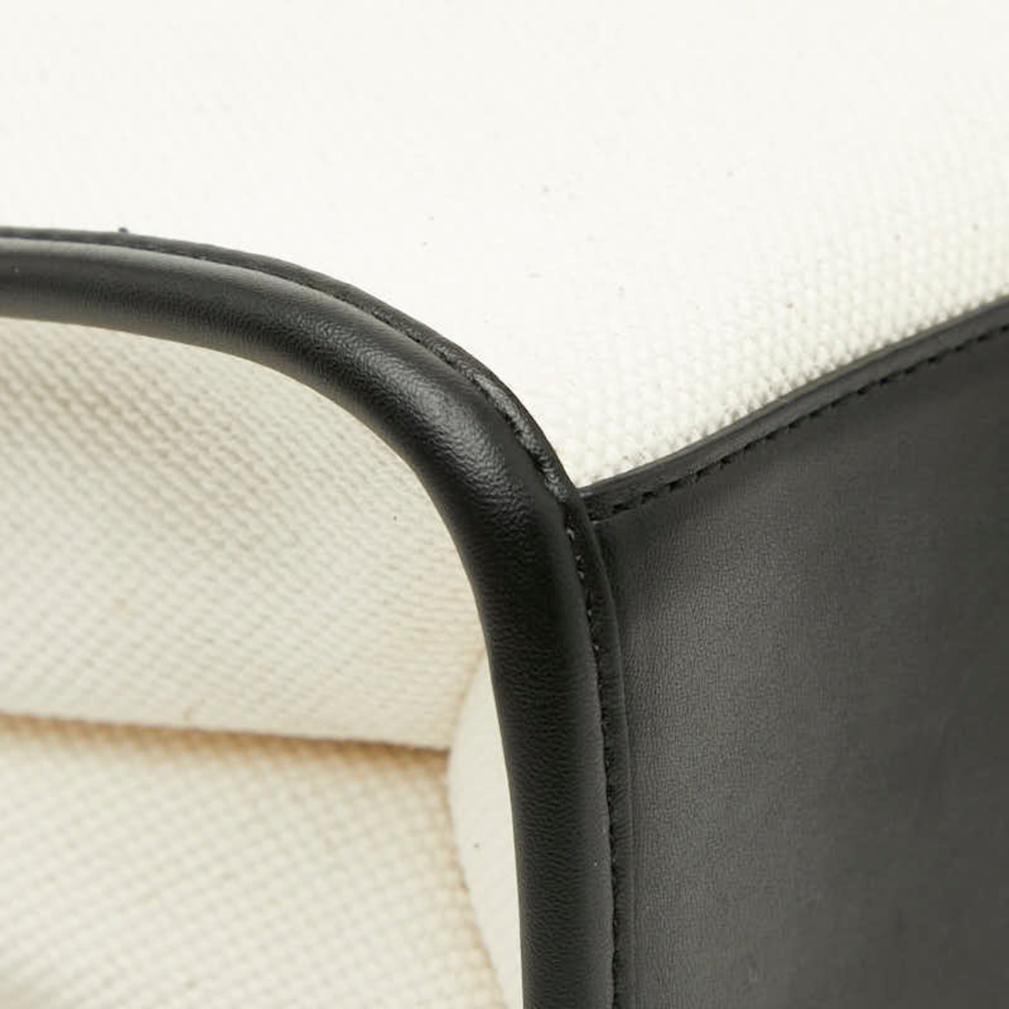 Michael Kors Black White Canvas Leather Shoulder Bag Tote Bag (Pre-Owned)