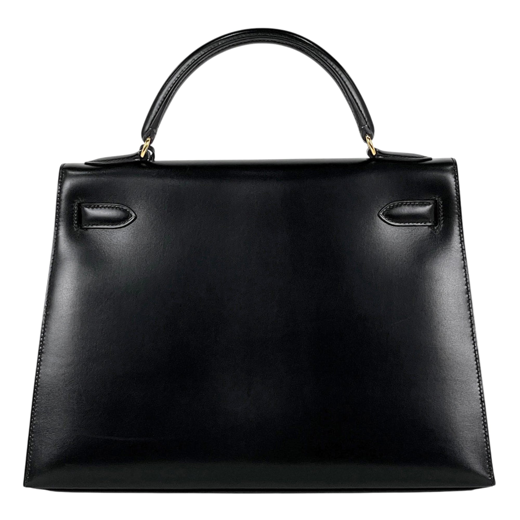 Hermes Black Box Calf Leather Handbag (Pre-Owned)