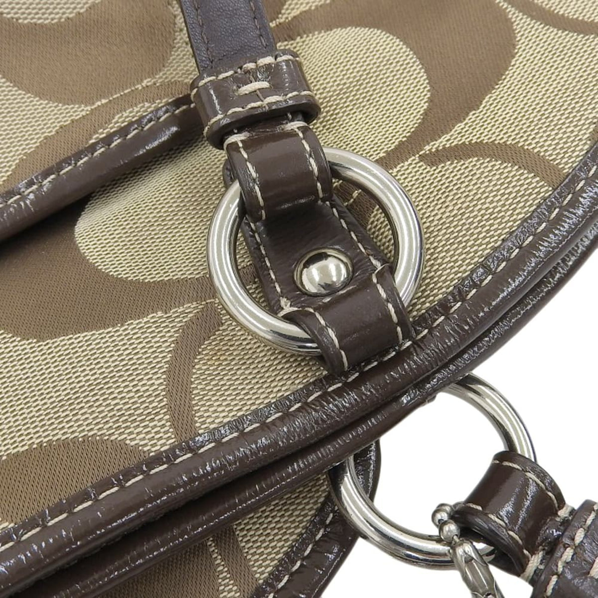 Coach Beige Brown Canvas Tote Bag (Pre-Owned)