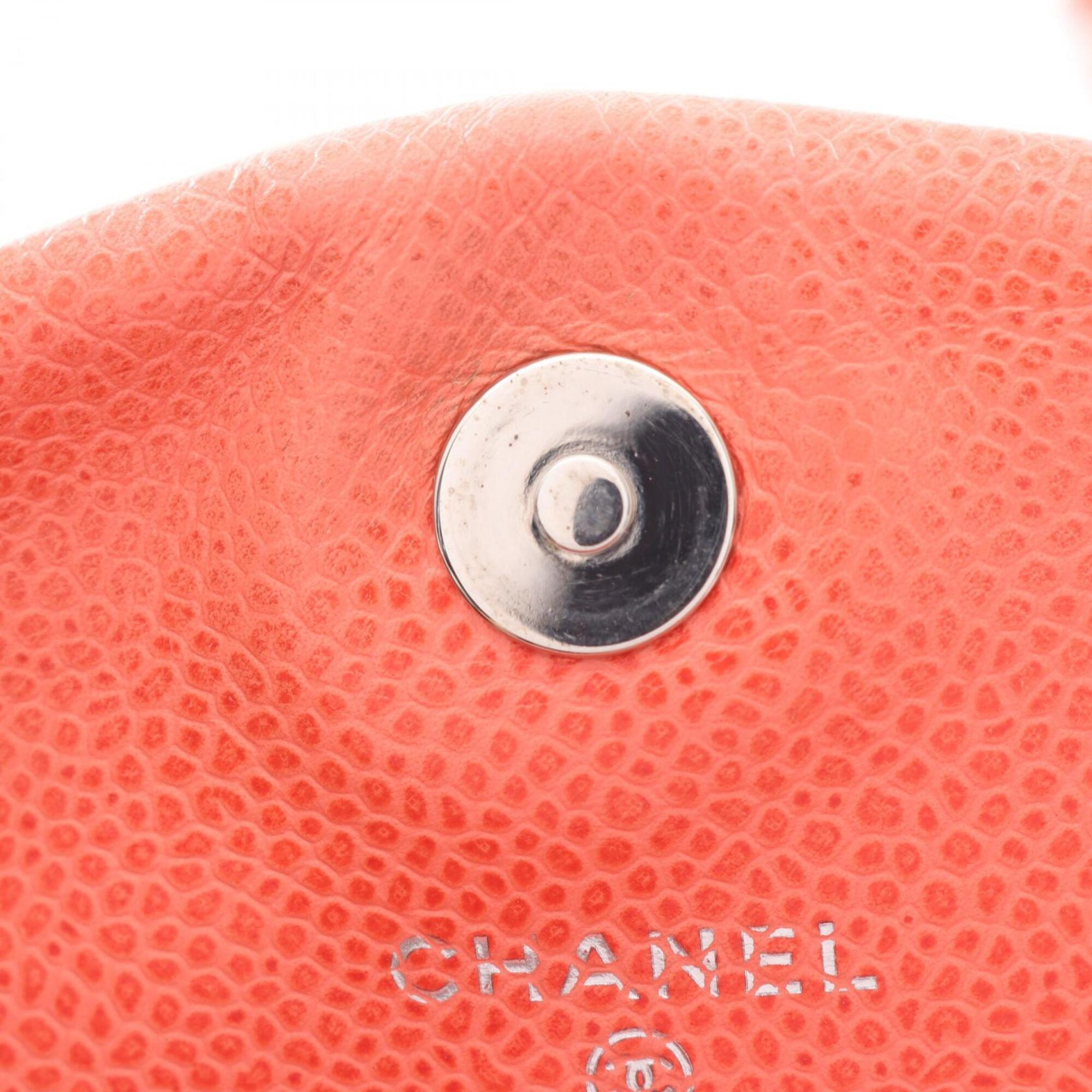 Chanel Orange Leather Handbag Shoulder Bag (Pre-Owned)