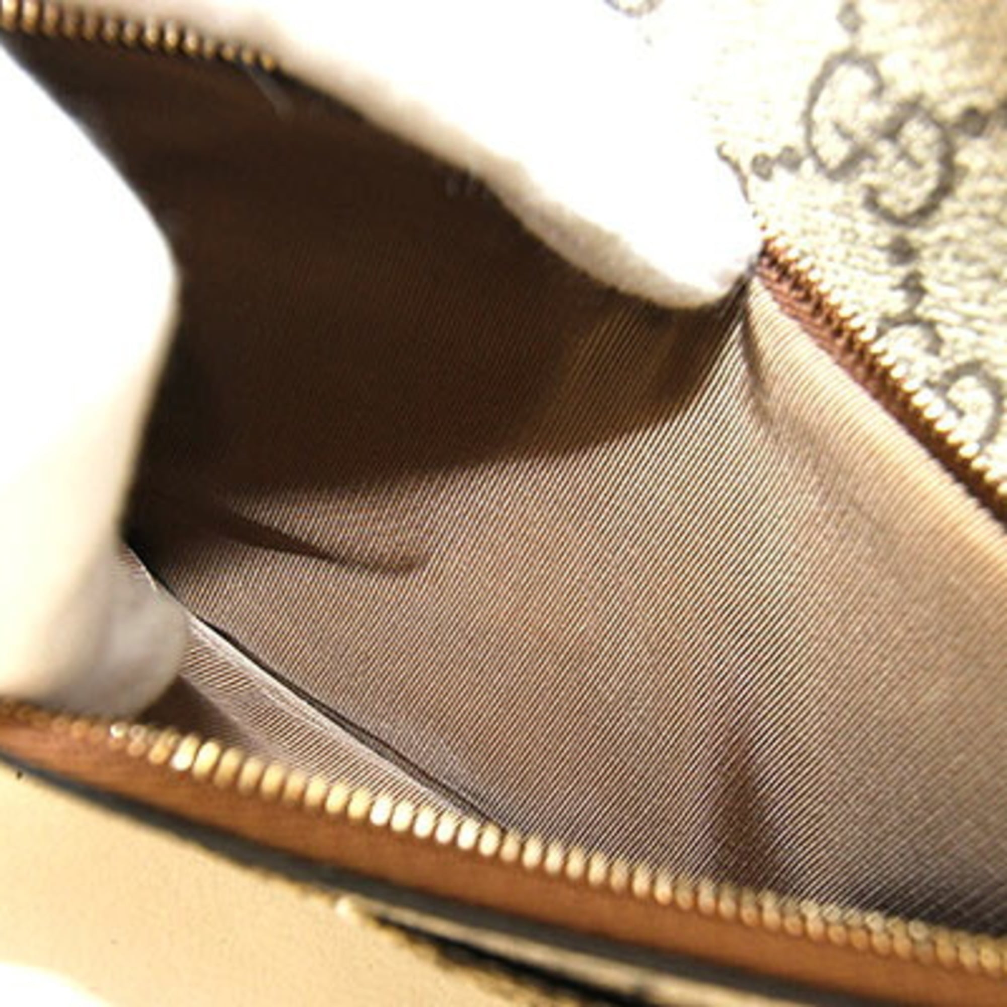 Gucci Beige Brown Leather Pvc Long Wallet (Bi-Fold) (Pre-Owned)