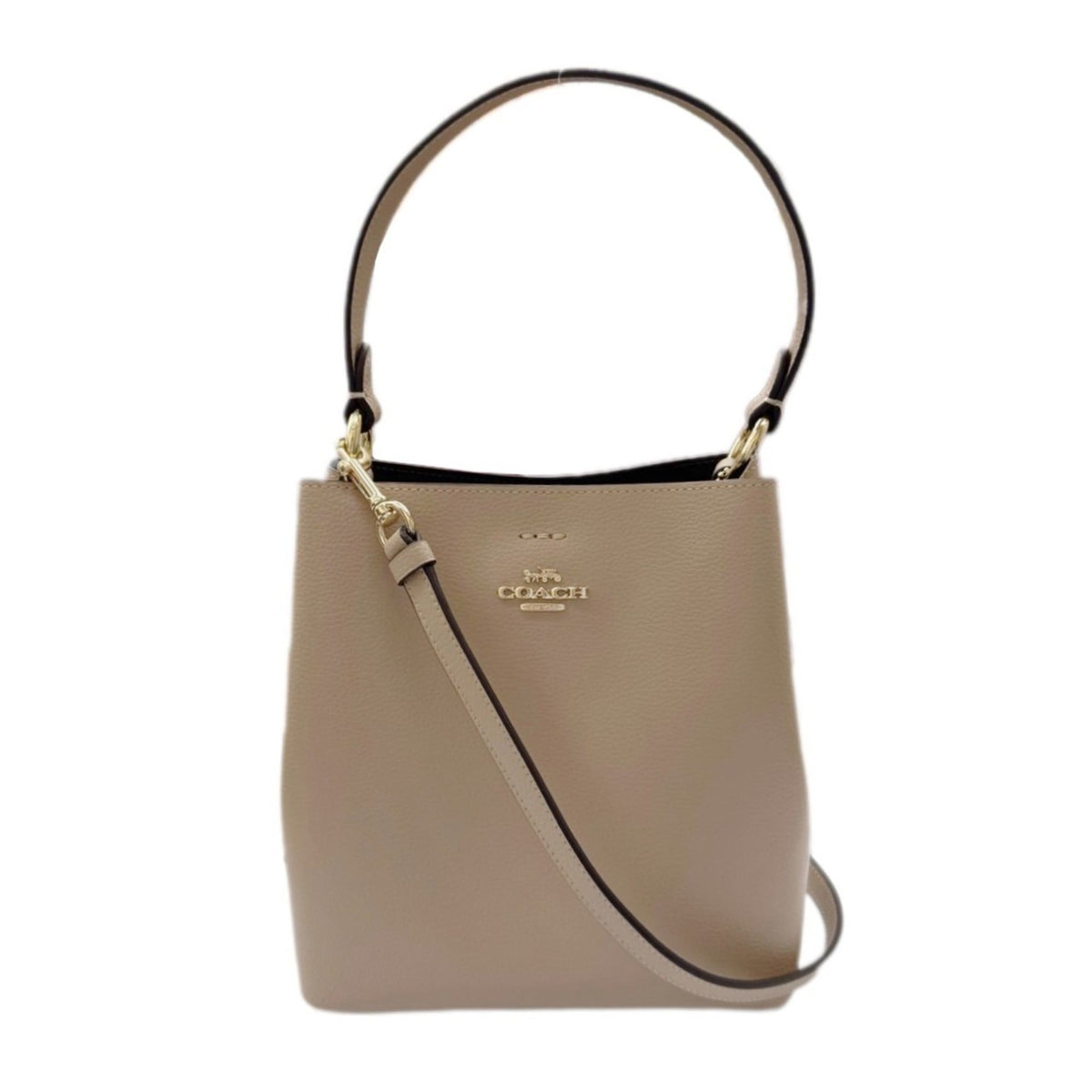 Coach Beige Leather Handbag Shoulder Bag (Pre-Owned)