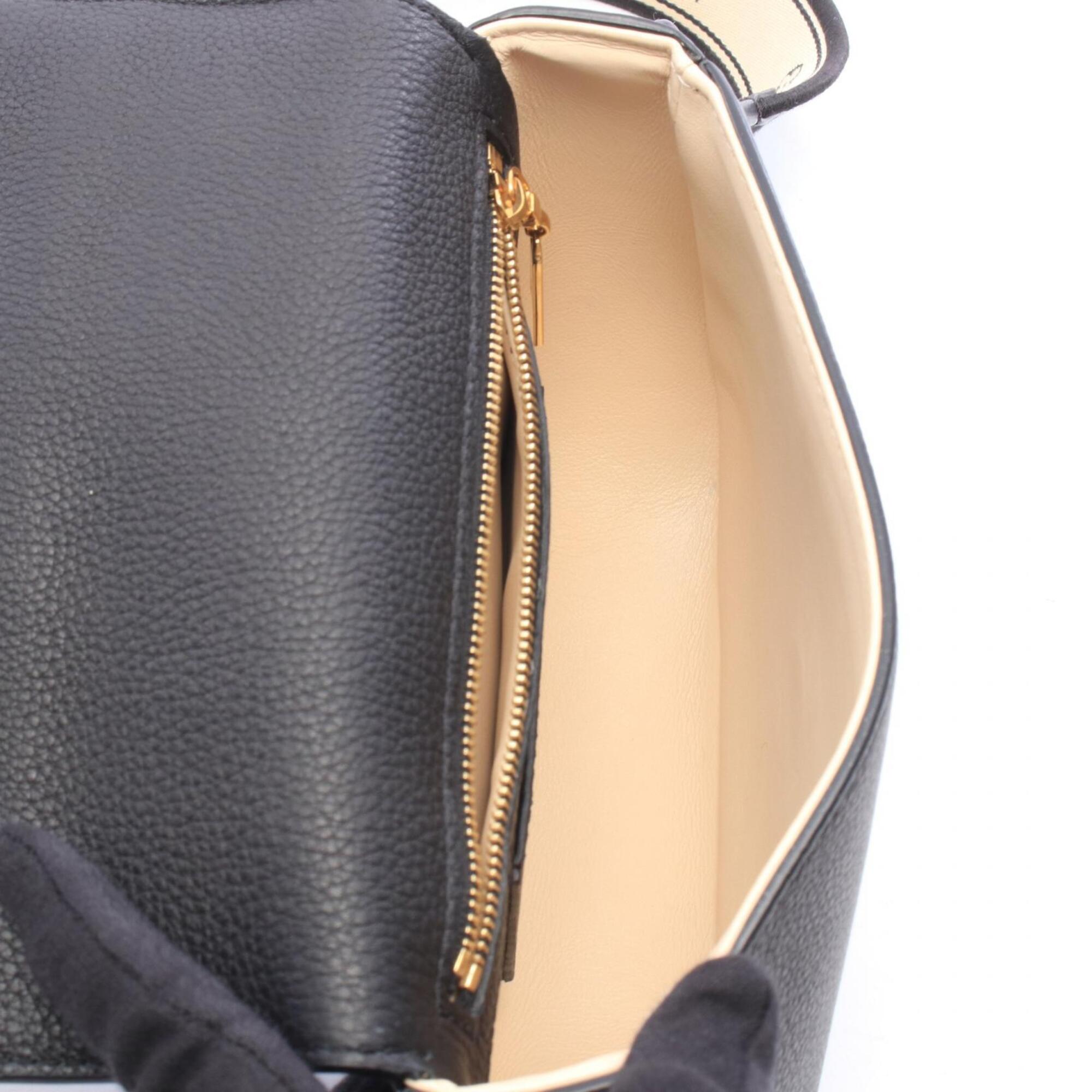 Louis Vuitton Black Noir Leather Handbag Shoulder Bag (Pre-Owned)