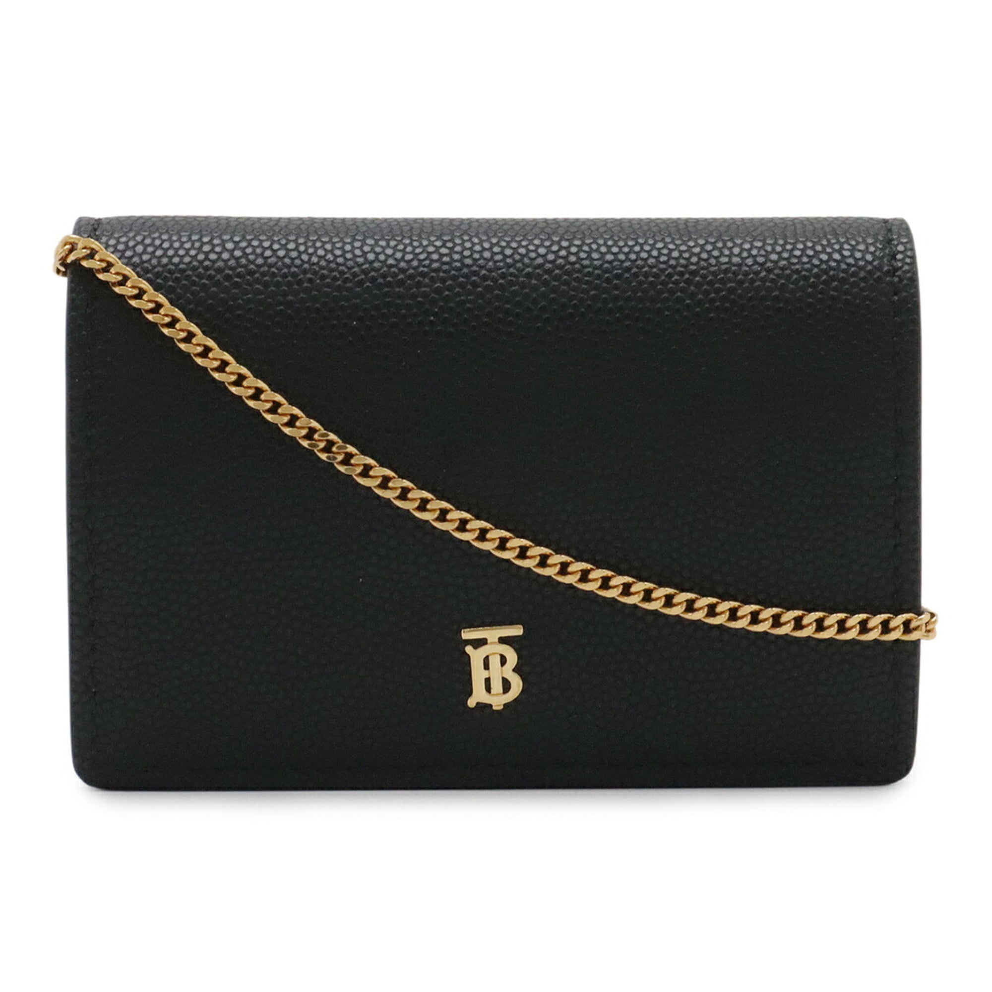 Burberry Black Leather Chain/Shoulder Wallet (Pre-Owned)