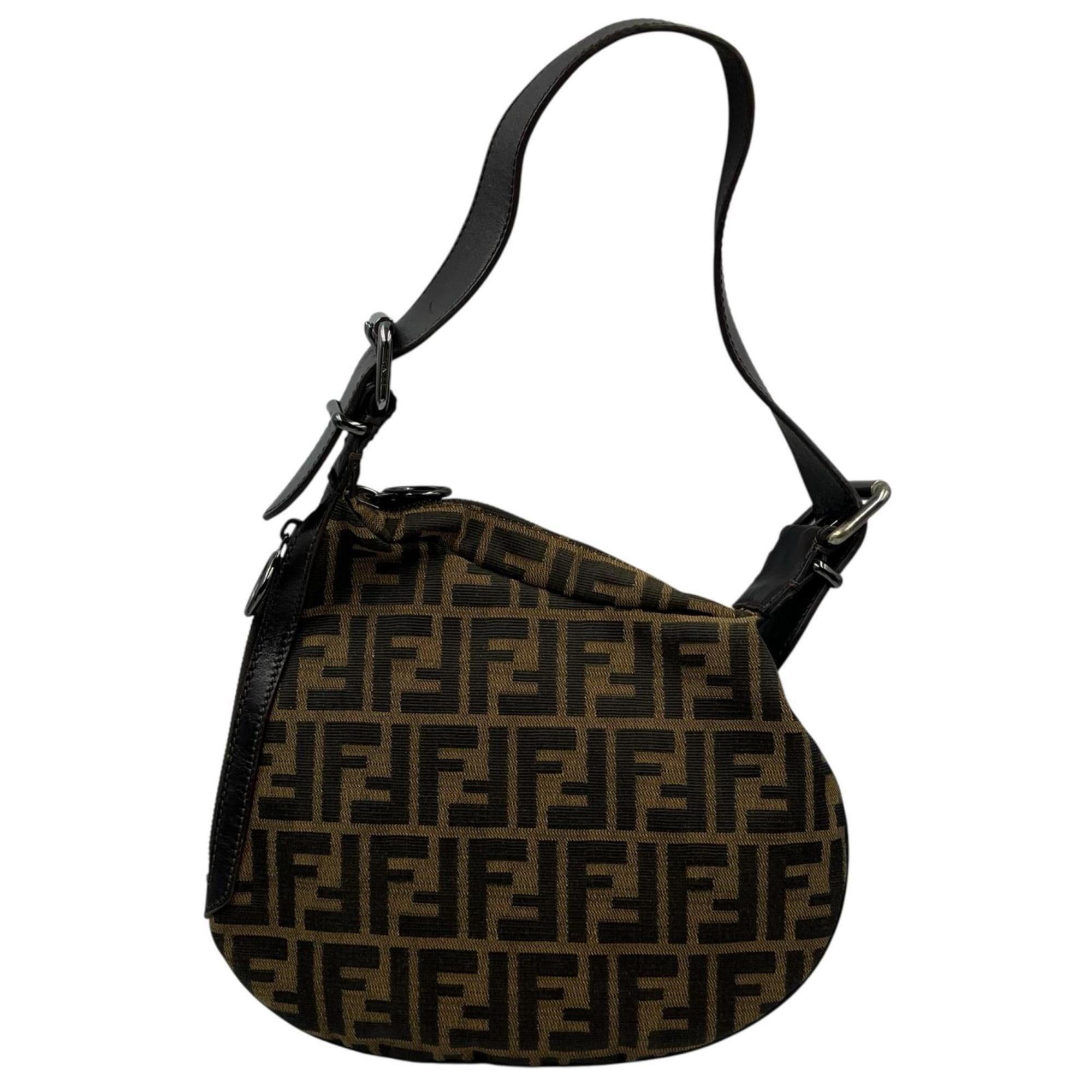 Fendi Black Brown Zucca Shoulder Bag (Pre-Owned)