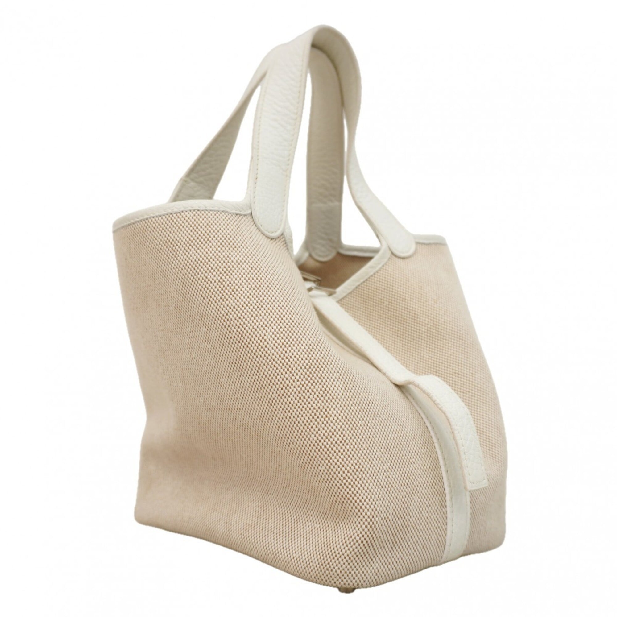 Hermes White Toile H Handbag (Pre-Owned)