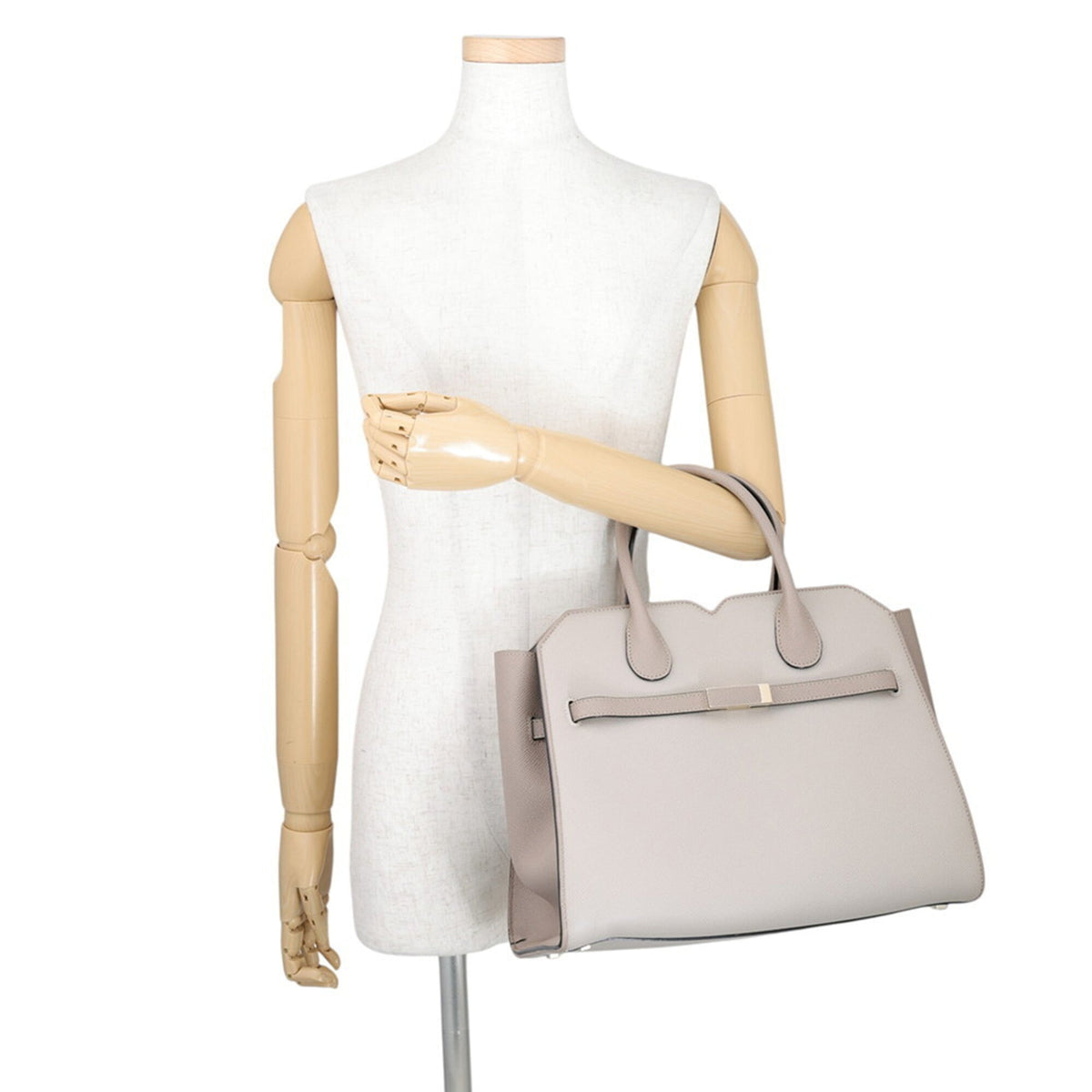Valextra Champagne Gold Leather Handbag (Pre-Owned)