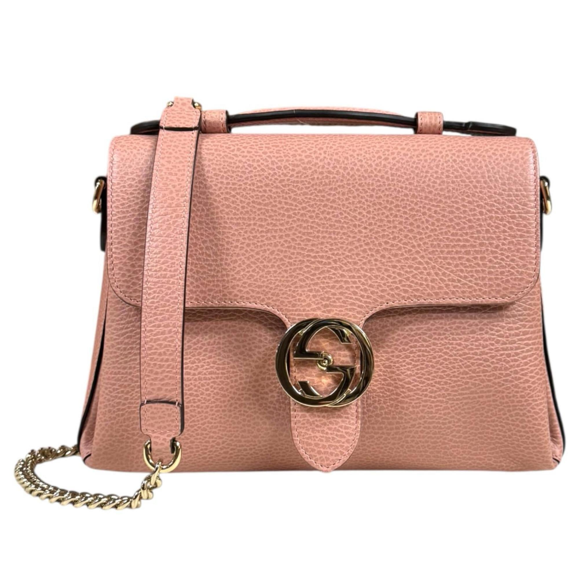 Gucci Pink Leather Shoulder Bag (Pre-Owned)