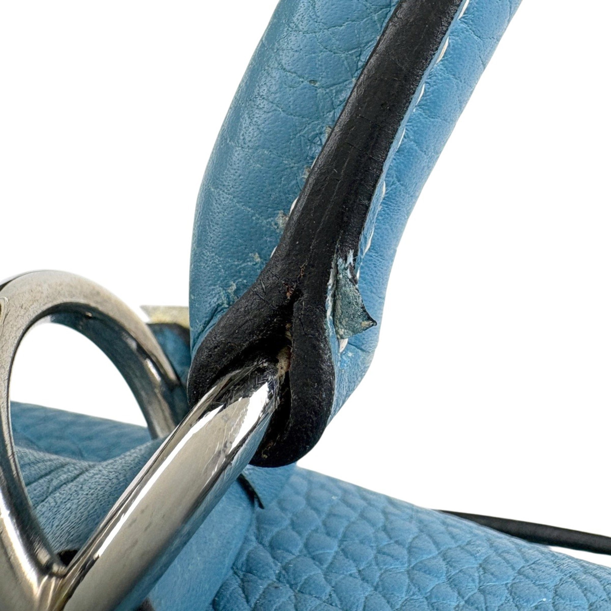 Hermes Blue Jean Togo Leather Handbag (Pre-Owned)