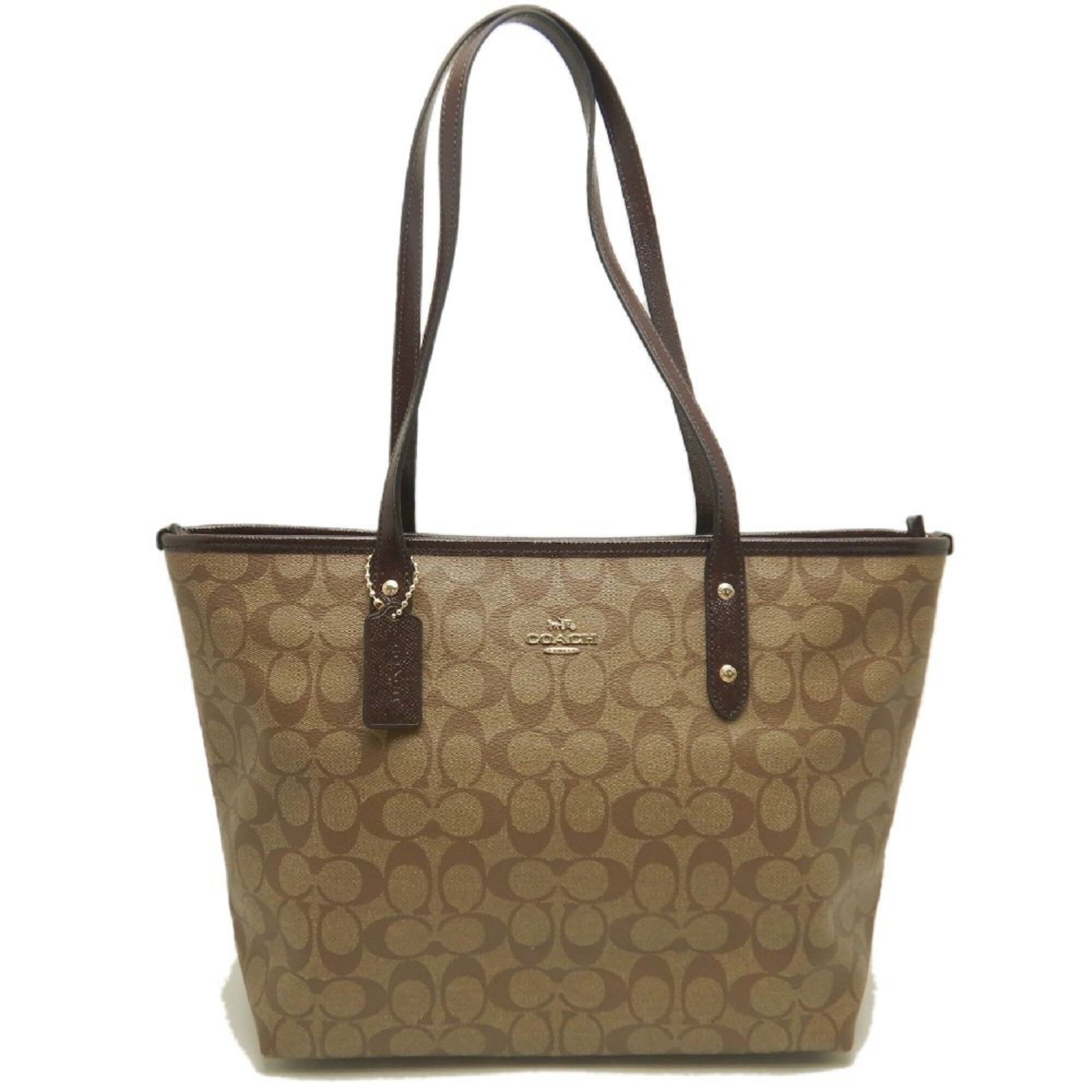 Coach Signature Beige Coated Canvas Tote Bag (Pre-Owned)