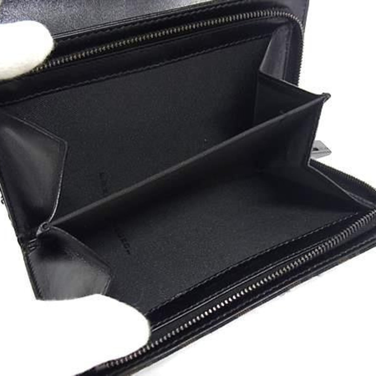 Fendi Zucchino Black Brown Canvas Leather Wallet (Bi-Fold) (Pre-Owned)