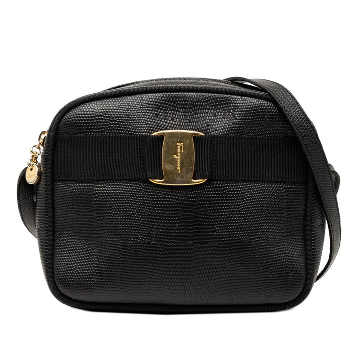 Salvatore Ferragamo Black Leather Shoulder Bag (Pre-Owned)
