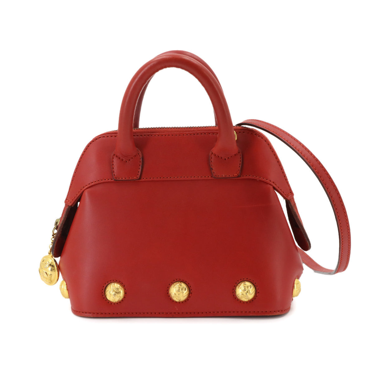 Salvatore Ferragamo Red Color Leather Handbag Shoulder Bag (Pre-Owned)