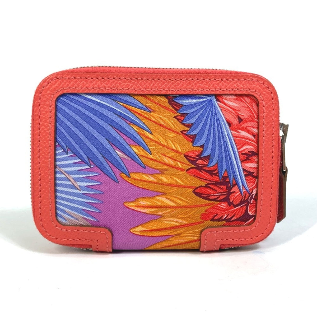 Hermes Soie Cool Rose Jaipur Epsom Leather Silk Wallet (Bi-Fold) (Pre-Owned)