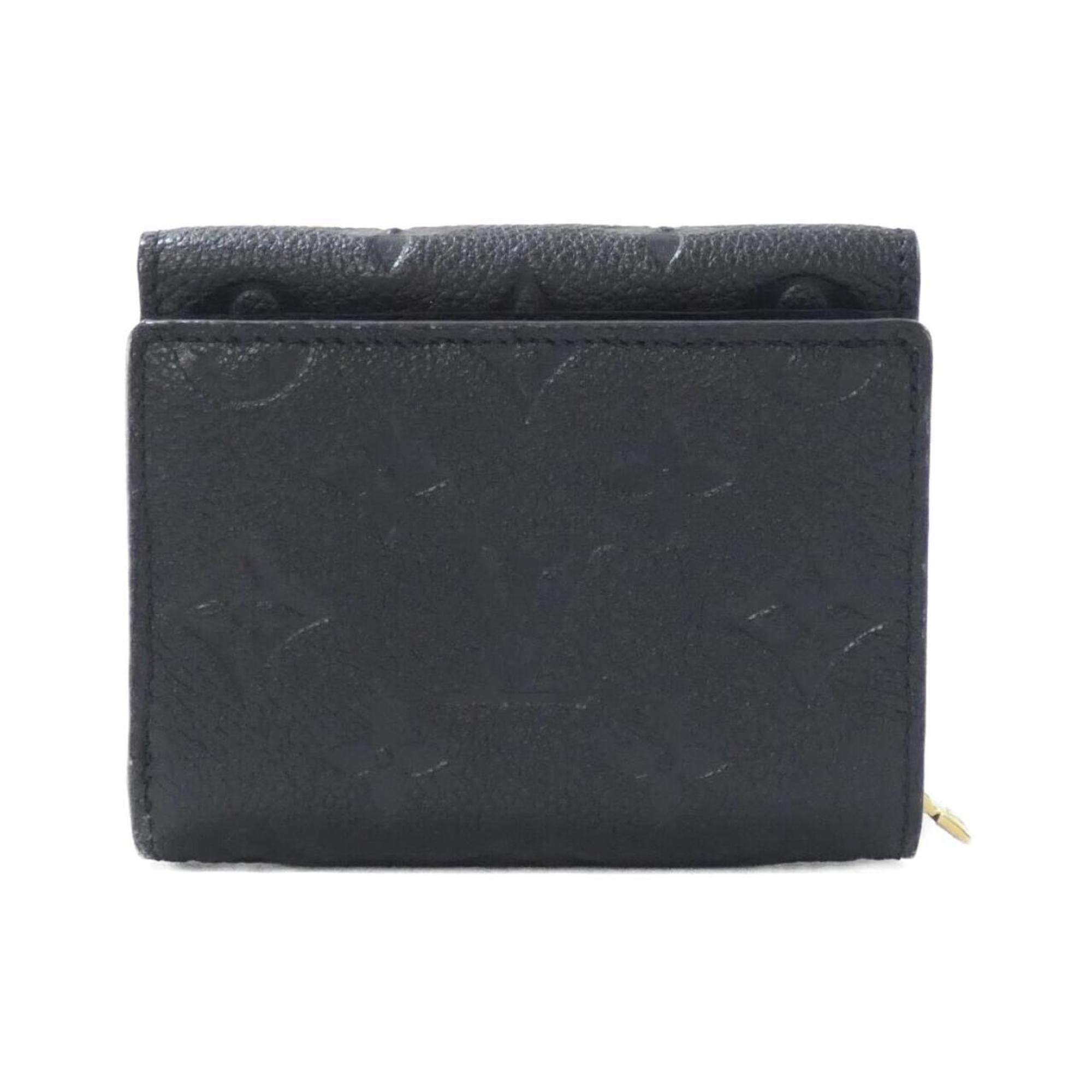 Louis Vuitton Black Leather Wallet (Tri-Fold) (Pre-Owned)